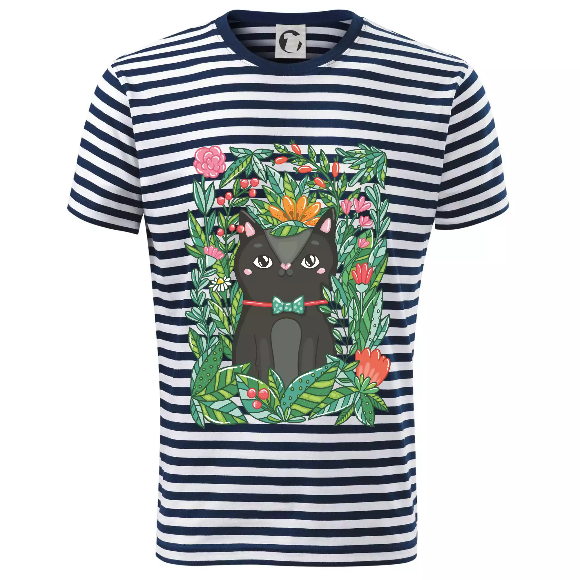 Kočka s květy malovaná