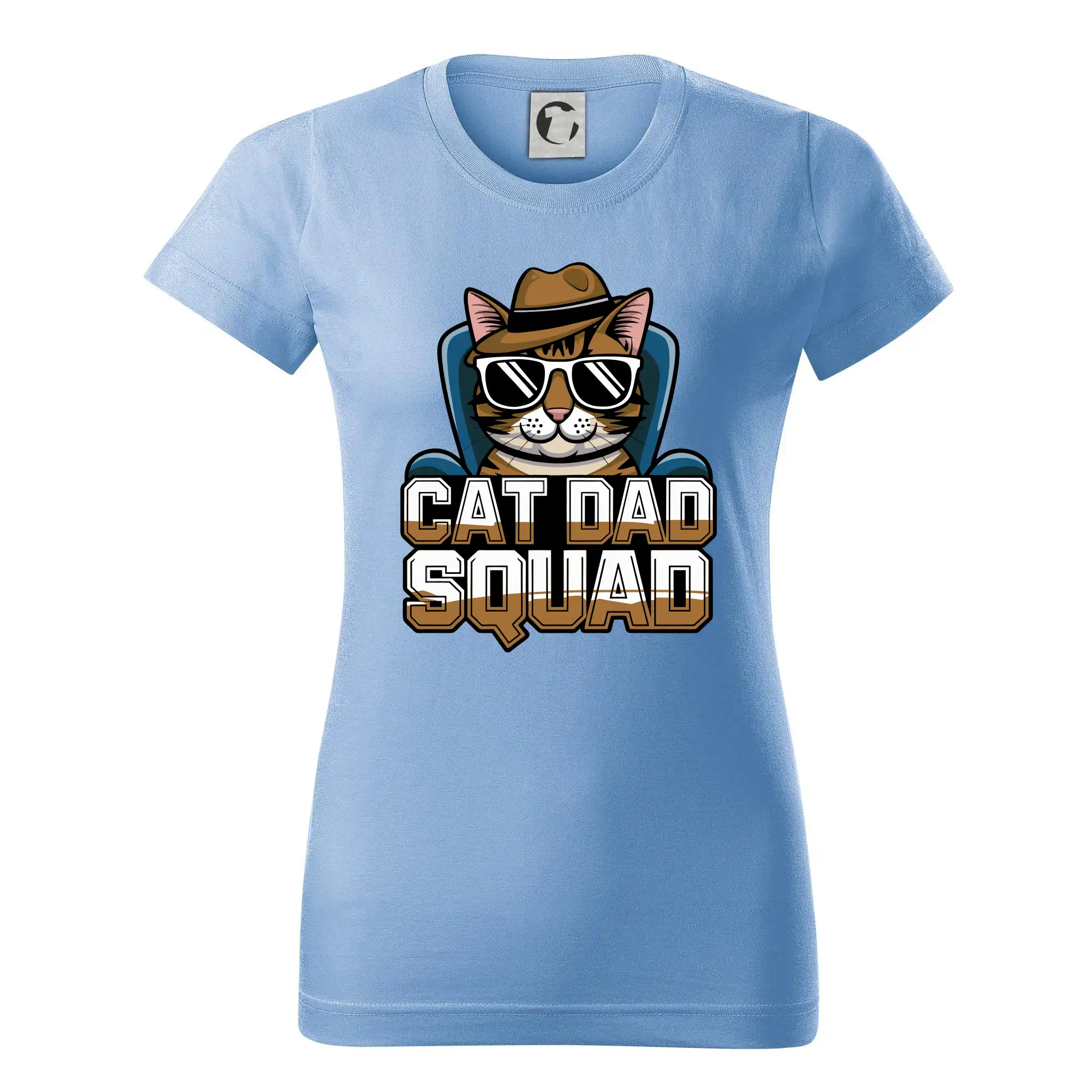 Vtipná tričká s mačkou - Cat dad squad - Dámske tričko basic - ľahko voľnejšie a dlhšie
