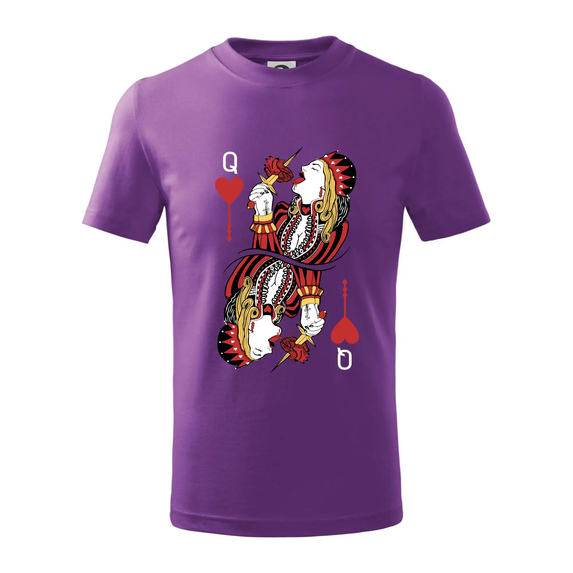 Poker tričká - Srdcová Kráľovná kreslená (Pecka Design) - Tričko detské bavlnené