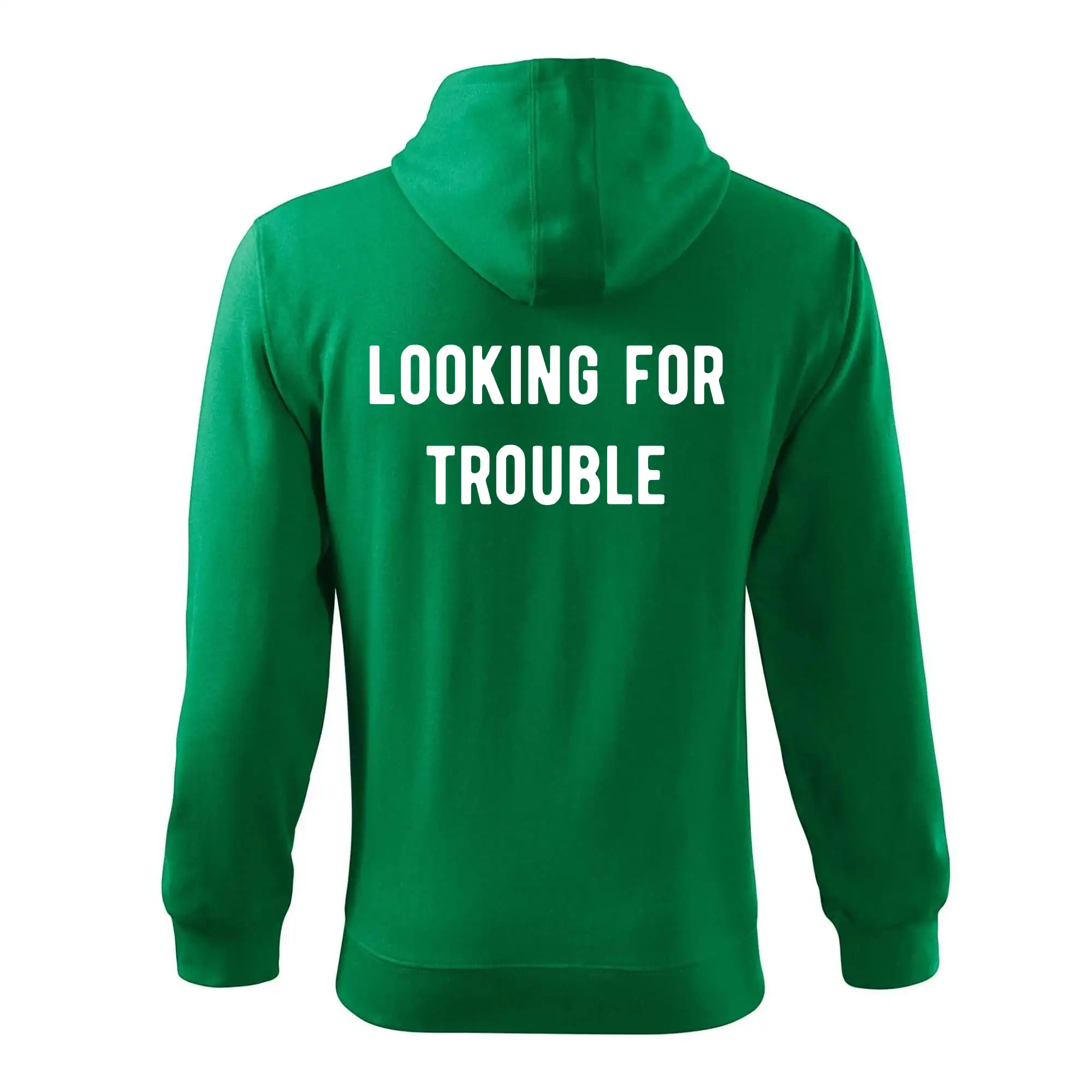 Tričká pre zamilovaných - Párové tričko - Looking for trouble - Mikina s kapucňou na zips trendy zipper