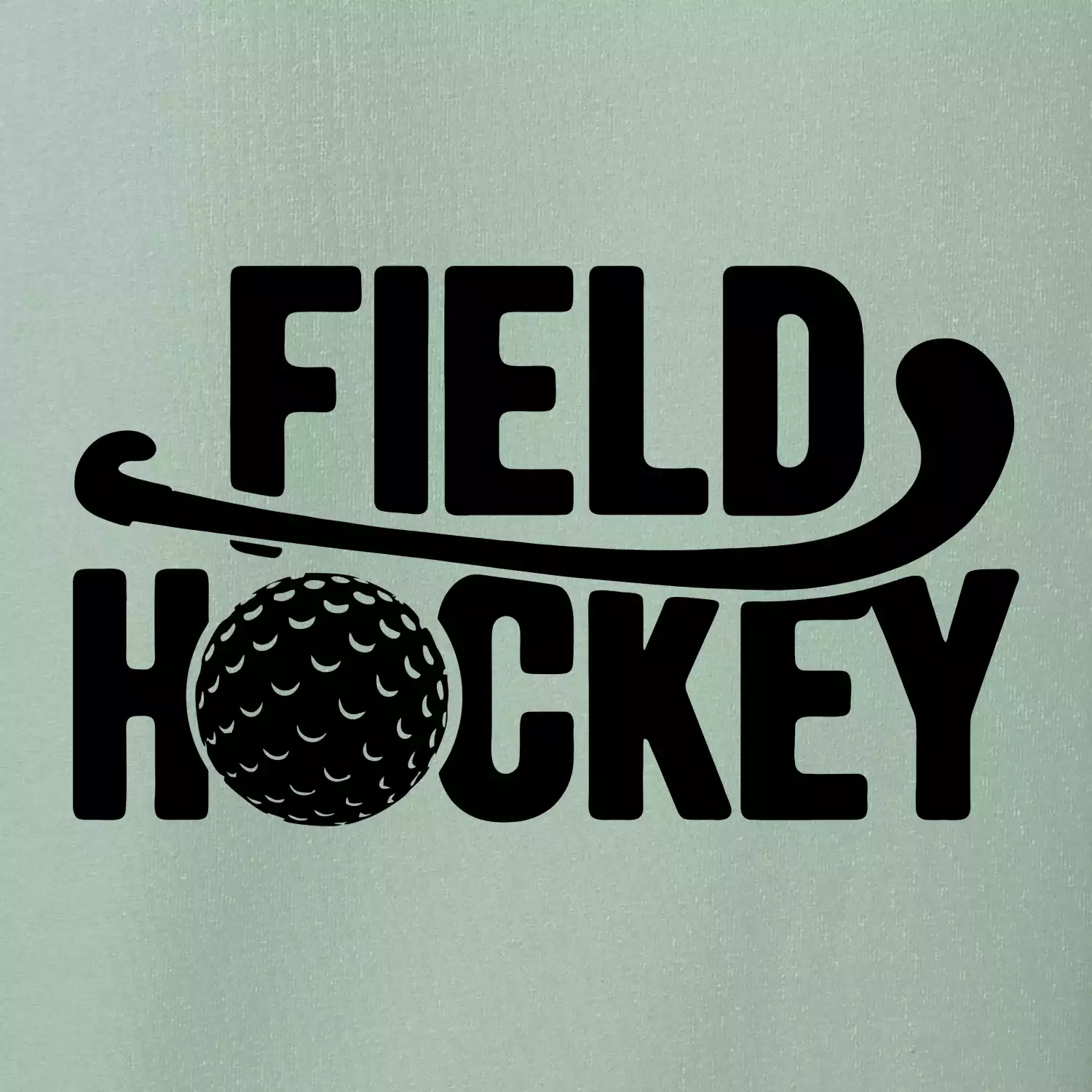 Field hockey míček a nápis