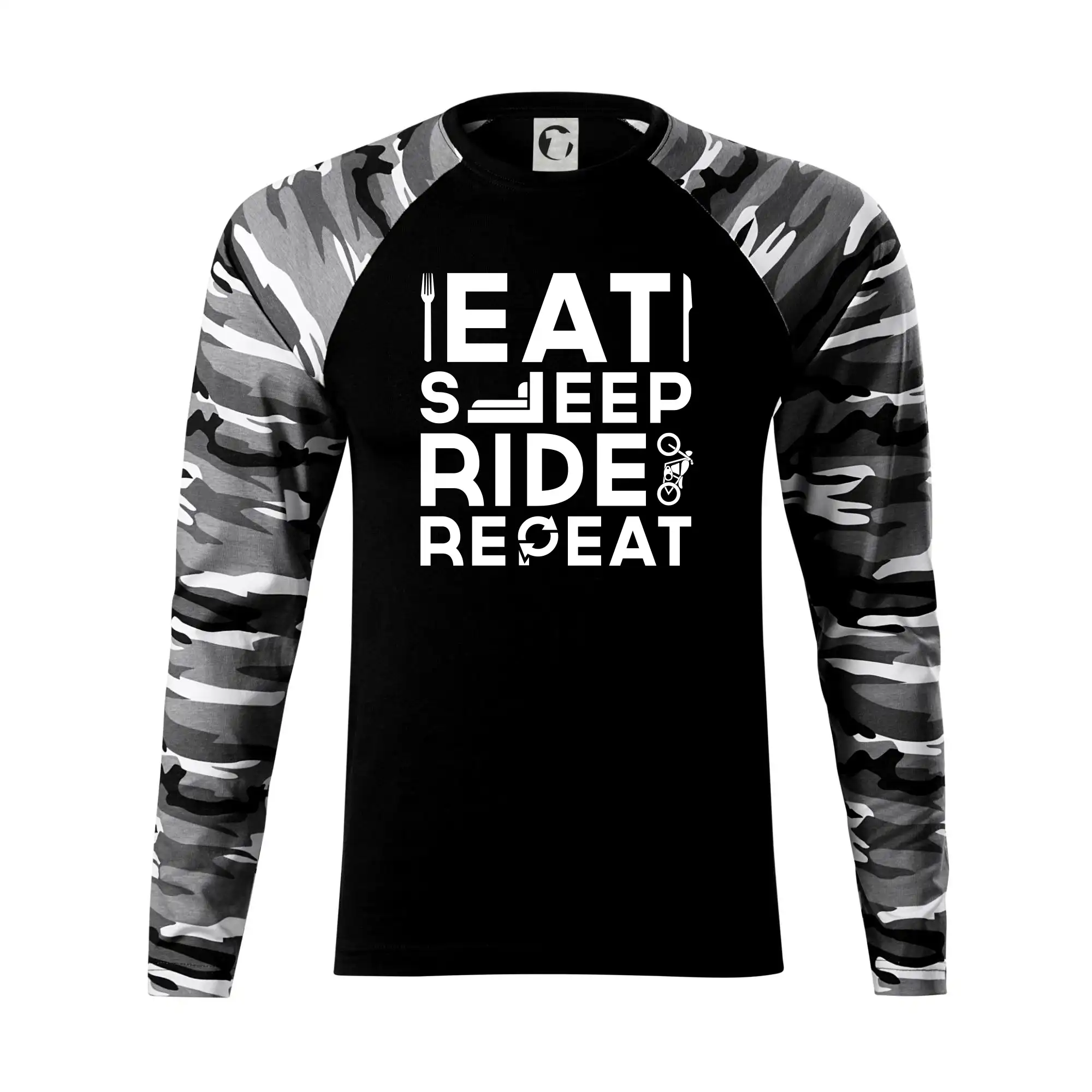 Eat sleep repeat - Eat sleep ride moto - Camouflage LS