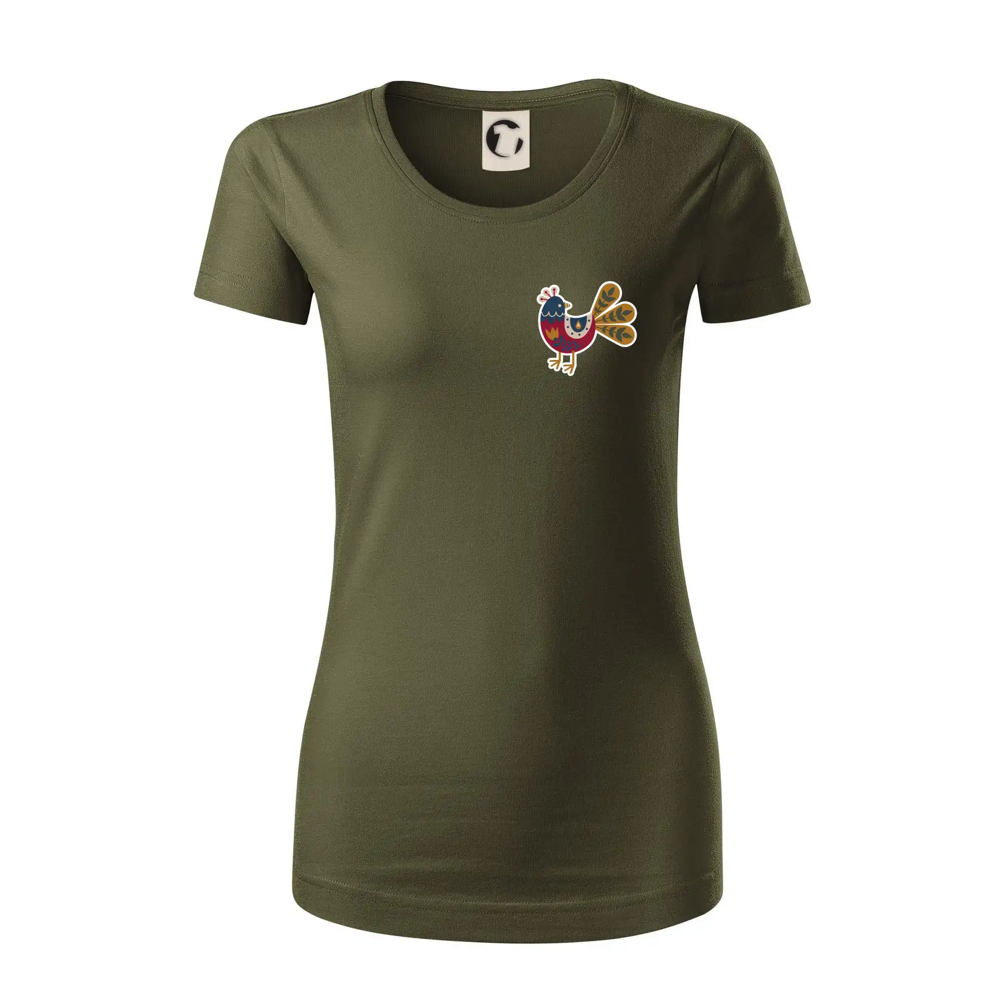 Folklór - Folklór na prsníku sliepky - Dámske tričko z organickej bavlny Origin (GOTS)