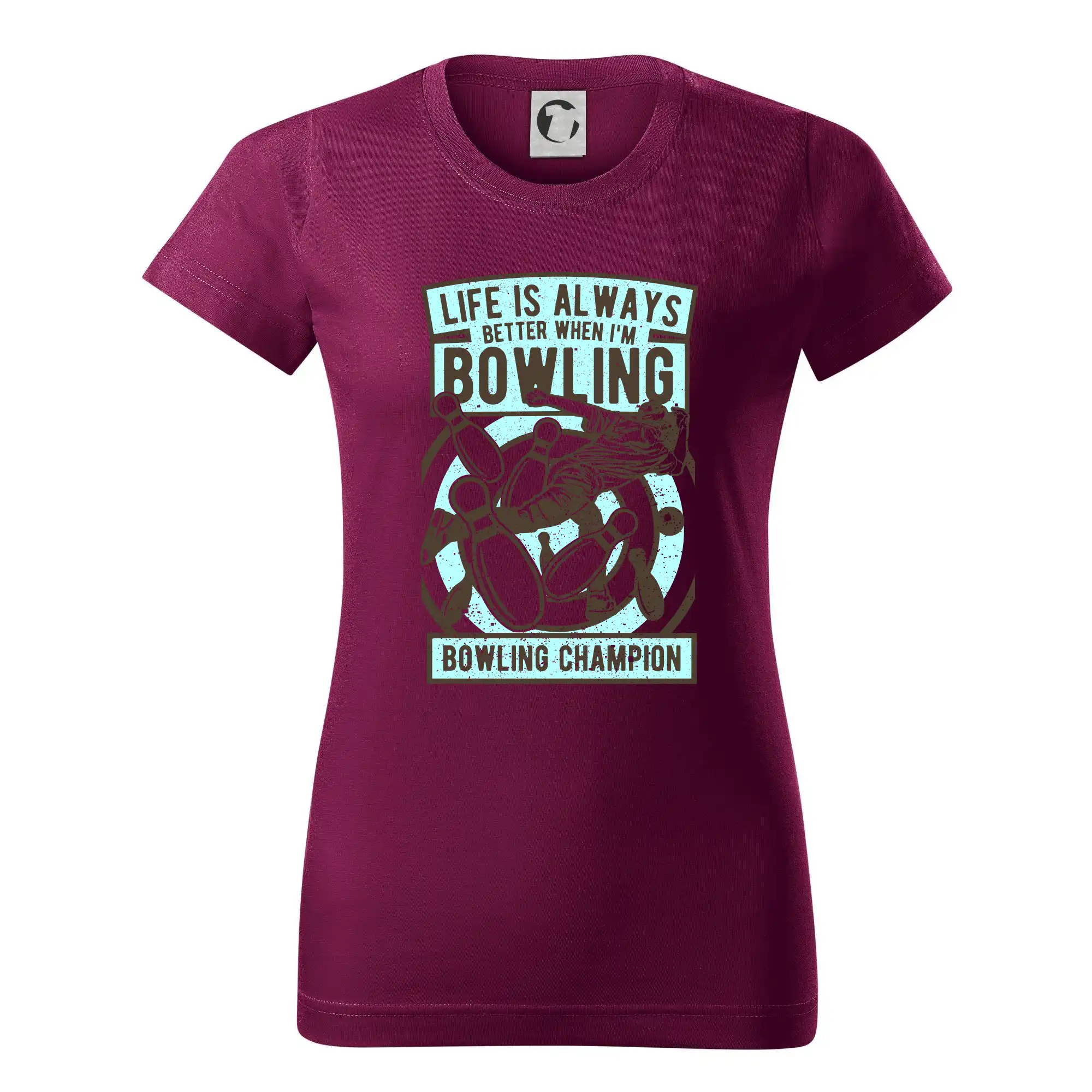 Tričká Bowling - Bowling Champion - Dámske tričko basic - ľahko voľnejšie a dlhšie