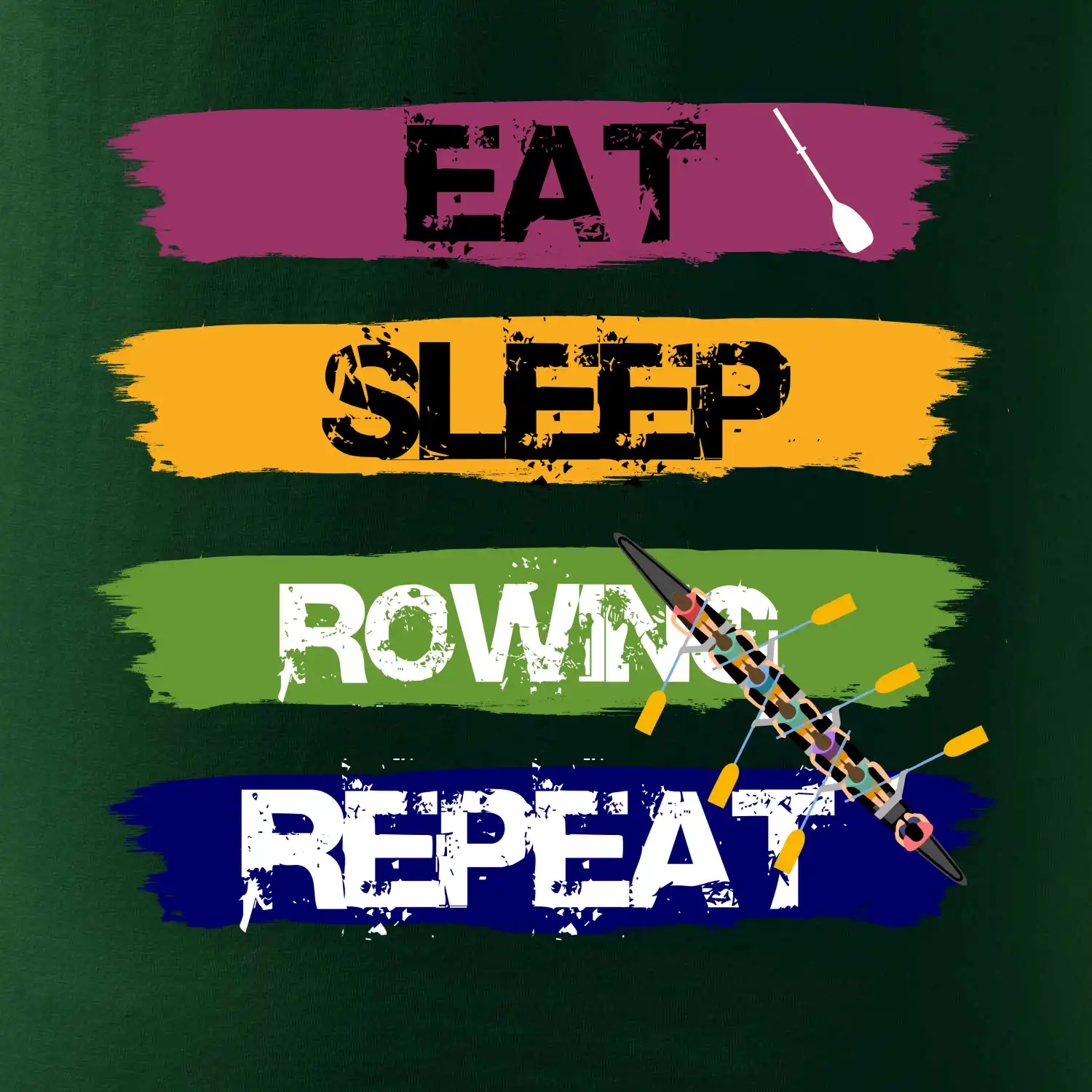 Eat sleep rowing repeat barevné
