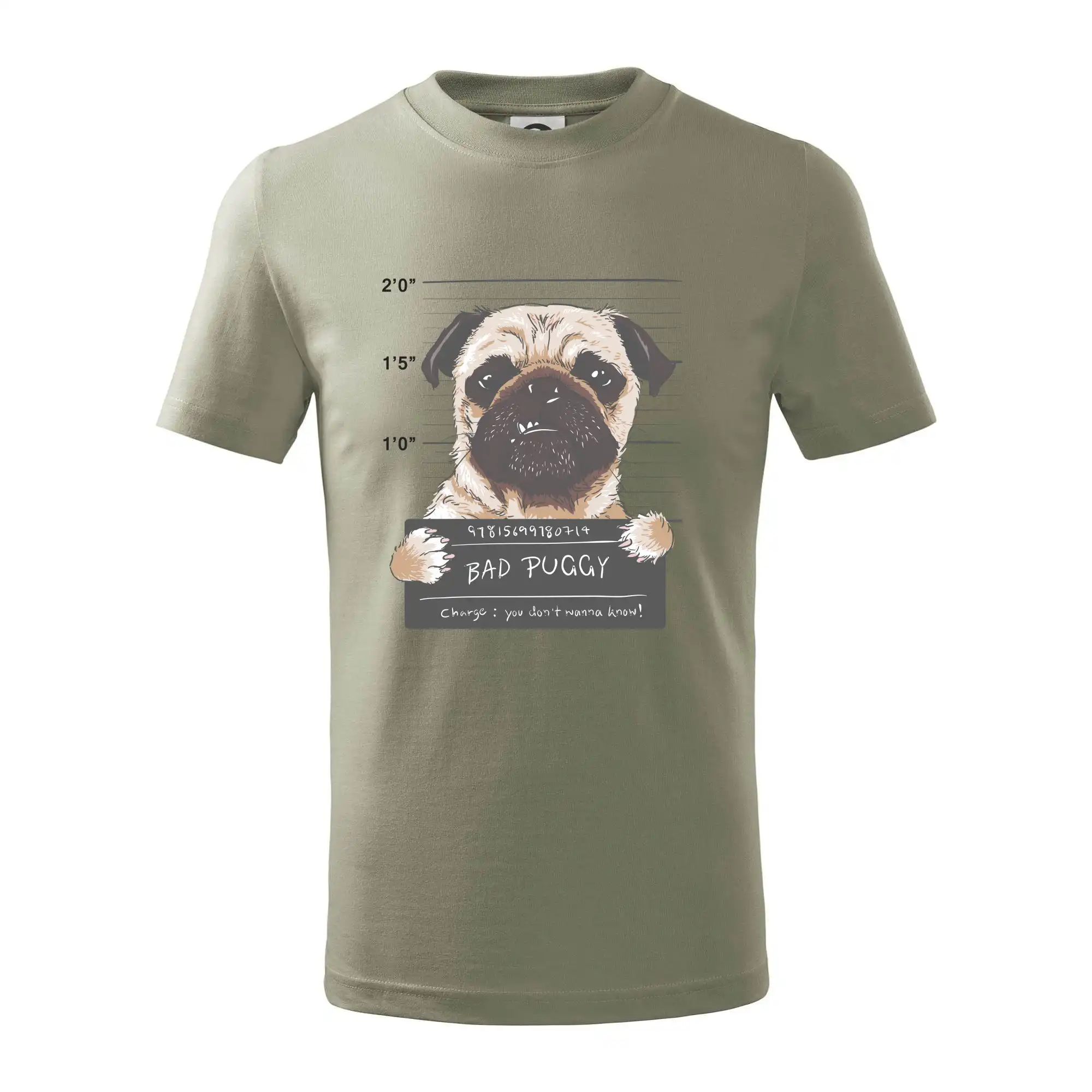 Mops na tričku - Mops - Bad Puggy - Tričko detské bavlnené