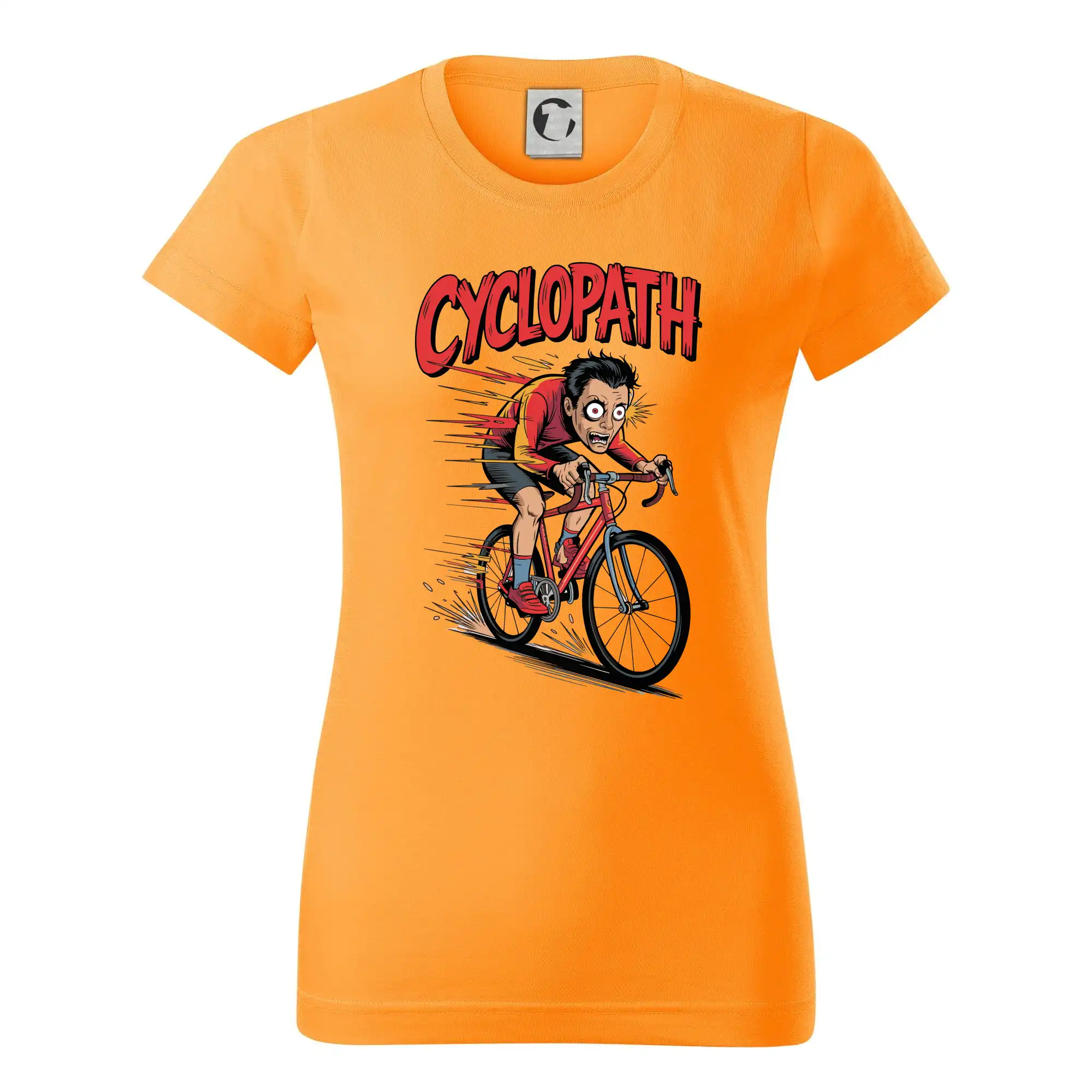 Tričko ako darček pre cyklistu - Cyclopat karikatúra - Dámske tričko basic - ľahko voľnejšie a dlhšie