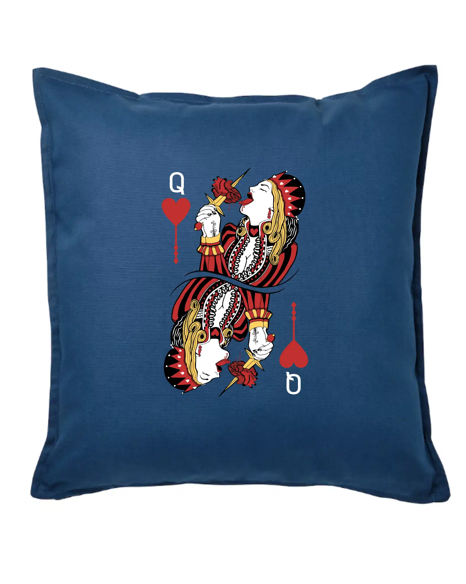 Poker tričká - Srdcová Kráľovná kreslená (Pecka Design) - Vankúš 50x50