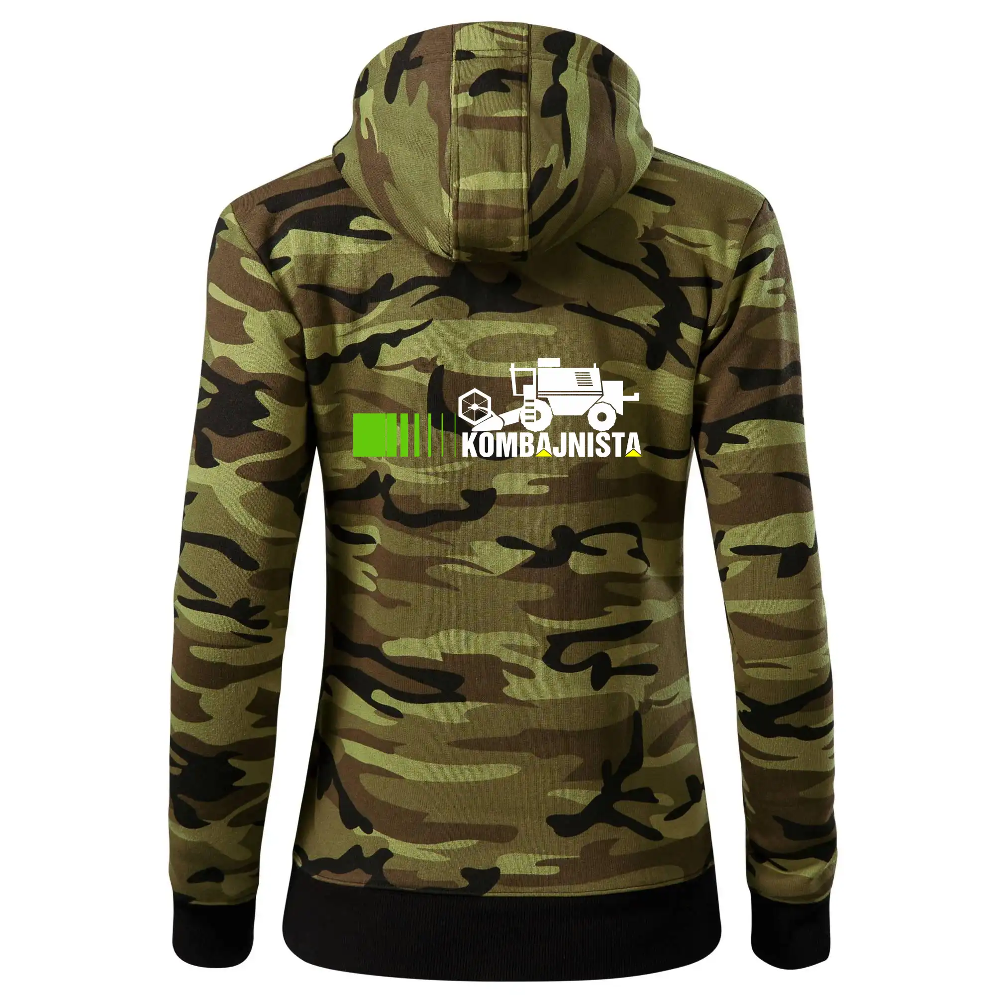 Kombajnista zelená a žlutá