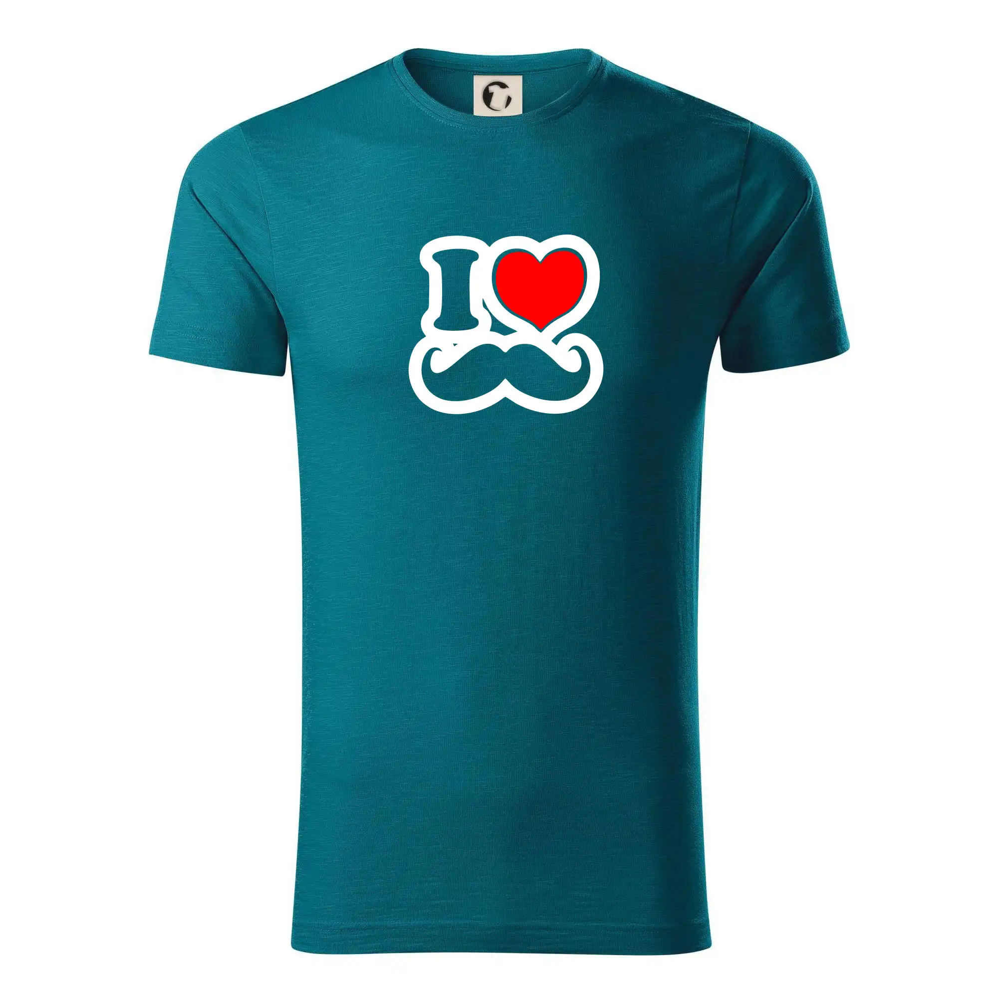 Tričká s fúzikmi - i love mustache - obrys - Tričko z organickej bavlny