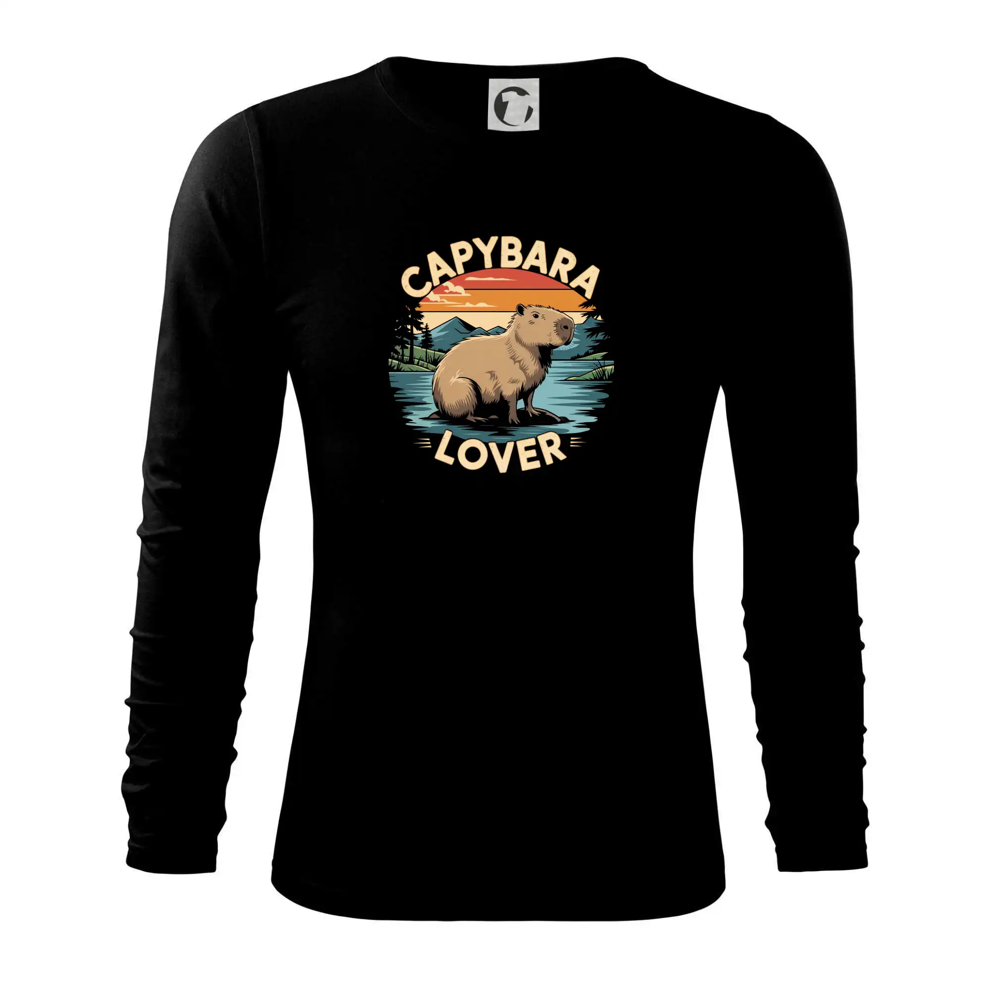 Tričká so zvieratami - Capybara lover vintage - Tričko s dlhým rukávom FIT-T long sleeve