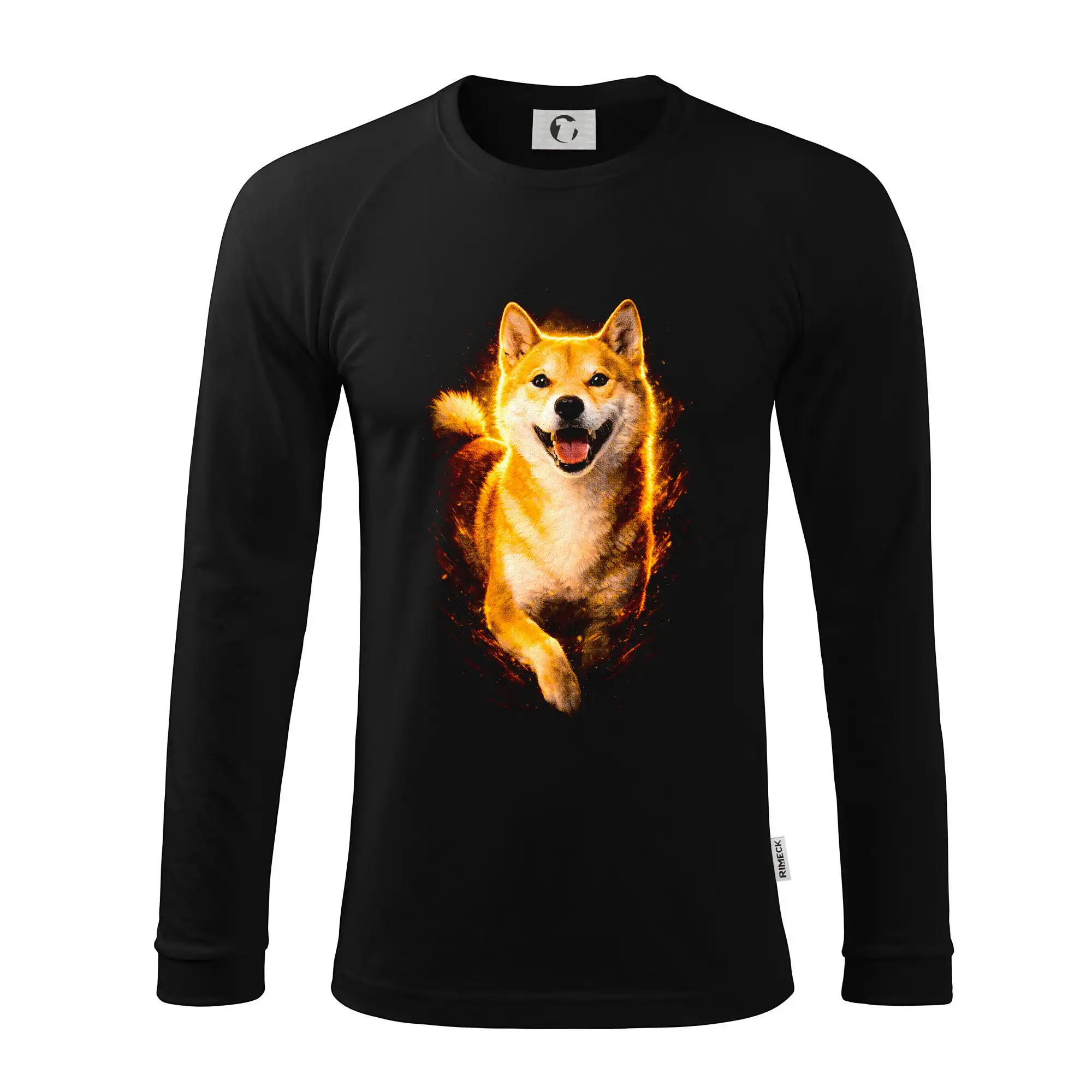 Ostatné psie plemená - Obrázok poltón Shiba Inu bežiaci - Pánske tričko s dlhým rukávom LS130