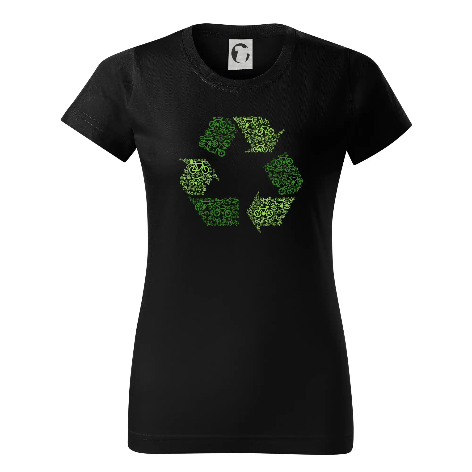 Životný štýl - Recycling symbol icons - Dámske tričko basic - ľahko voľnejšie a dlhšie