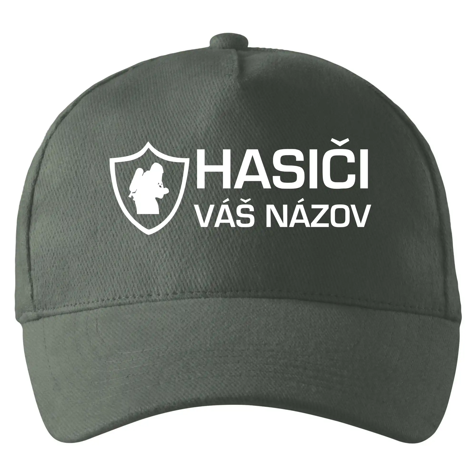Originálne tričká pre hasičov - Hasiči emblem - vlastný nápis - Šiltovka so zahnutým šiltom a mosaznou sponou