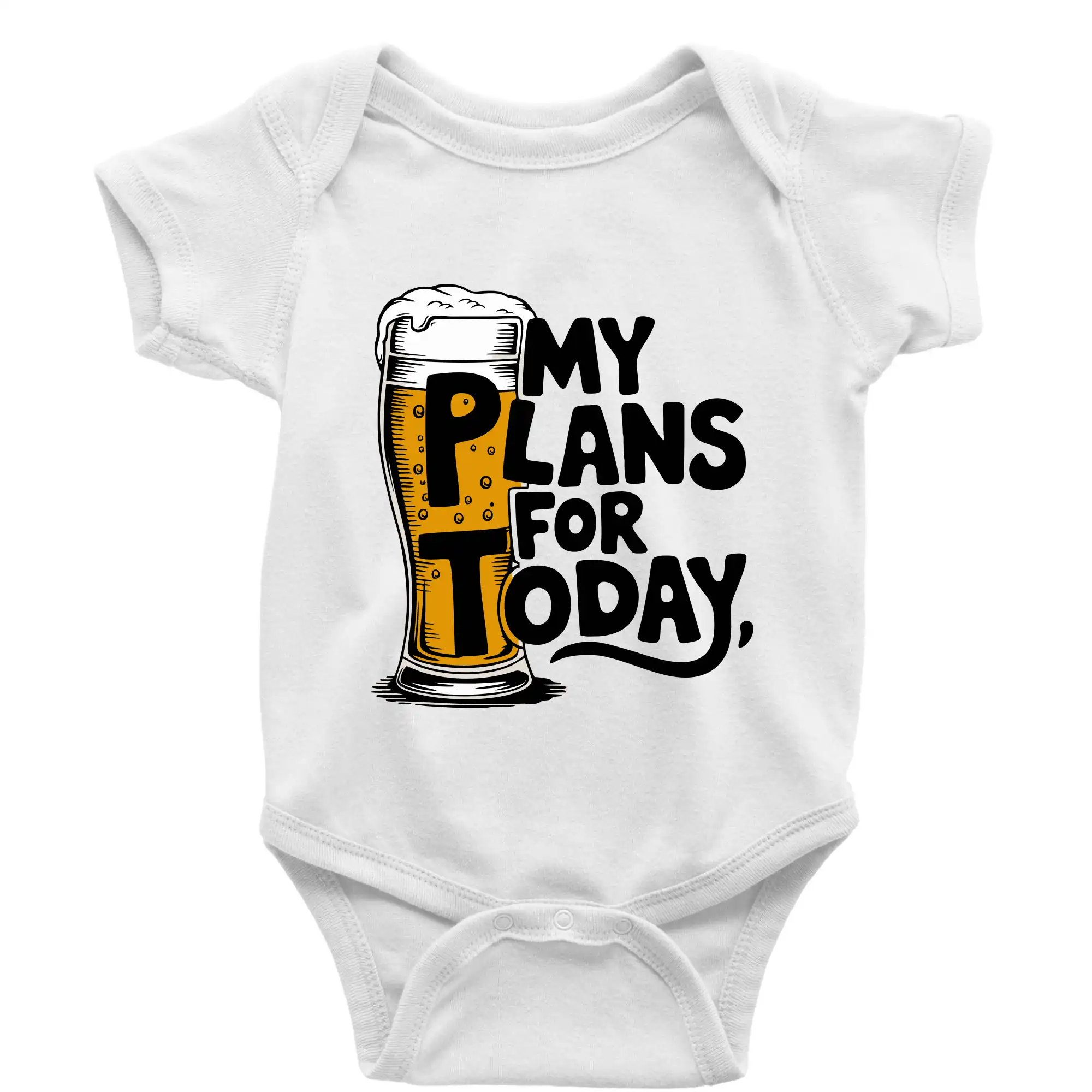 Vtipná tričká pre pivárov - Pivo - my plans for today - Body dojčenské s krátkym rukávom