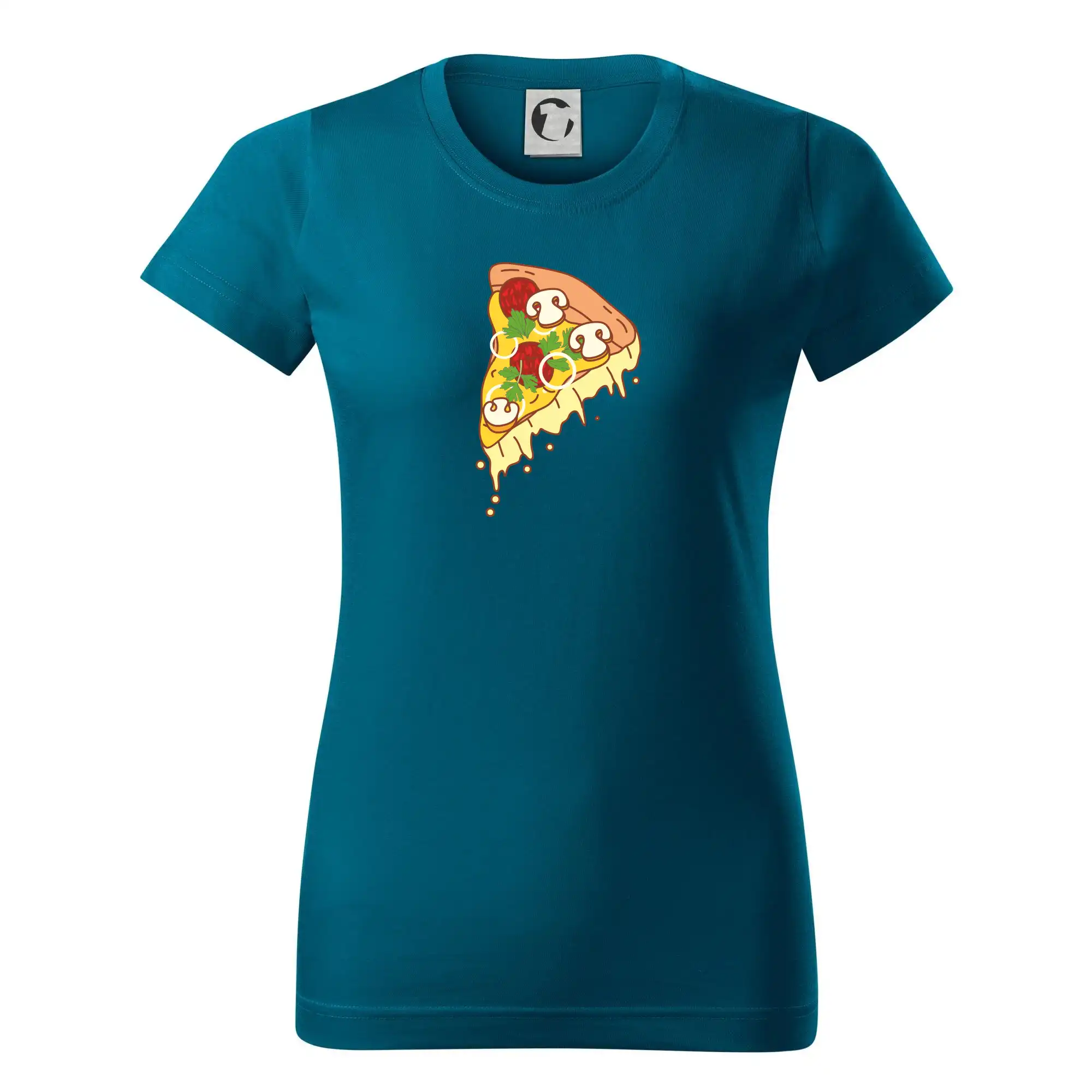 Tričká pre zamilovaných - Pizza + Pizza kousek - Dámske tričko basic - ľahko voľnejšie a dlhšie