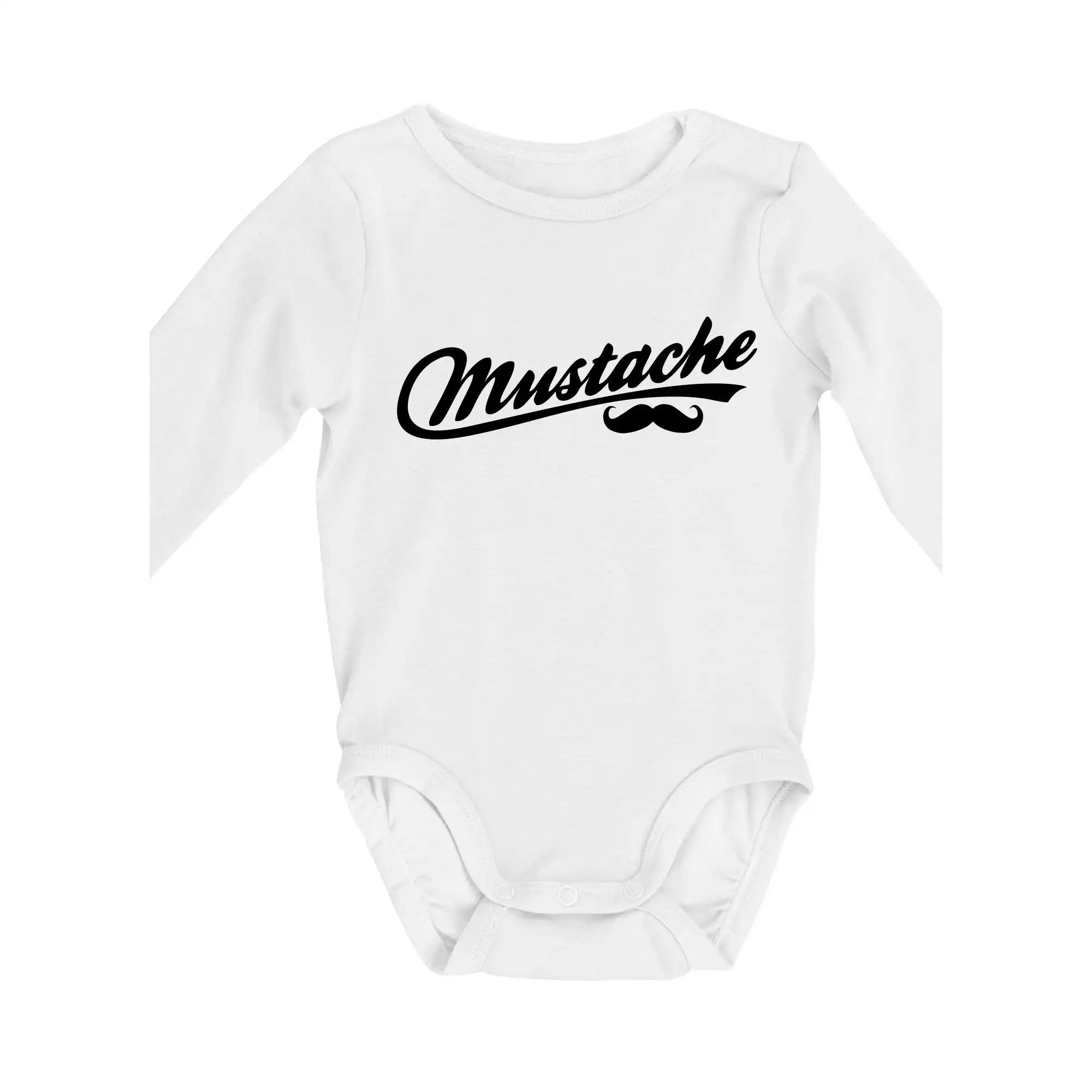 Tričká s fúzikmi - Mustache - nápis - Body dojčenské s dlhým rukávom