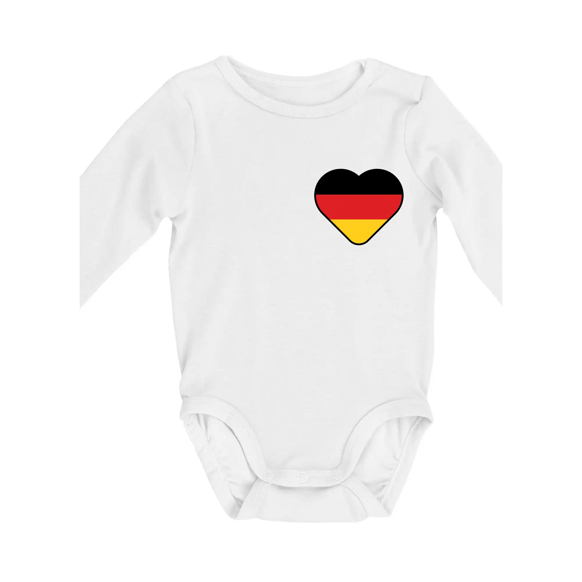 Tričká Nemecko - Germany love prso - Nemecká vlajka - Body dojčenské s dlhým rukávom