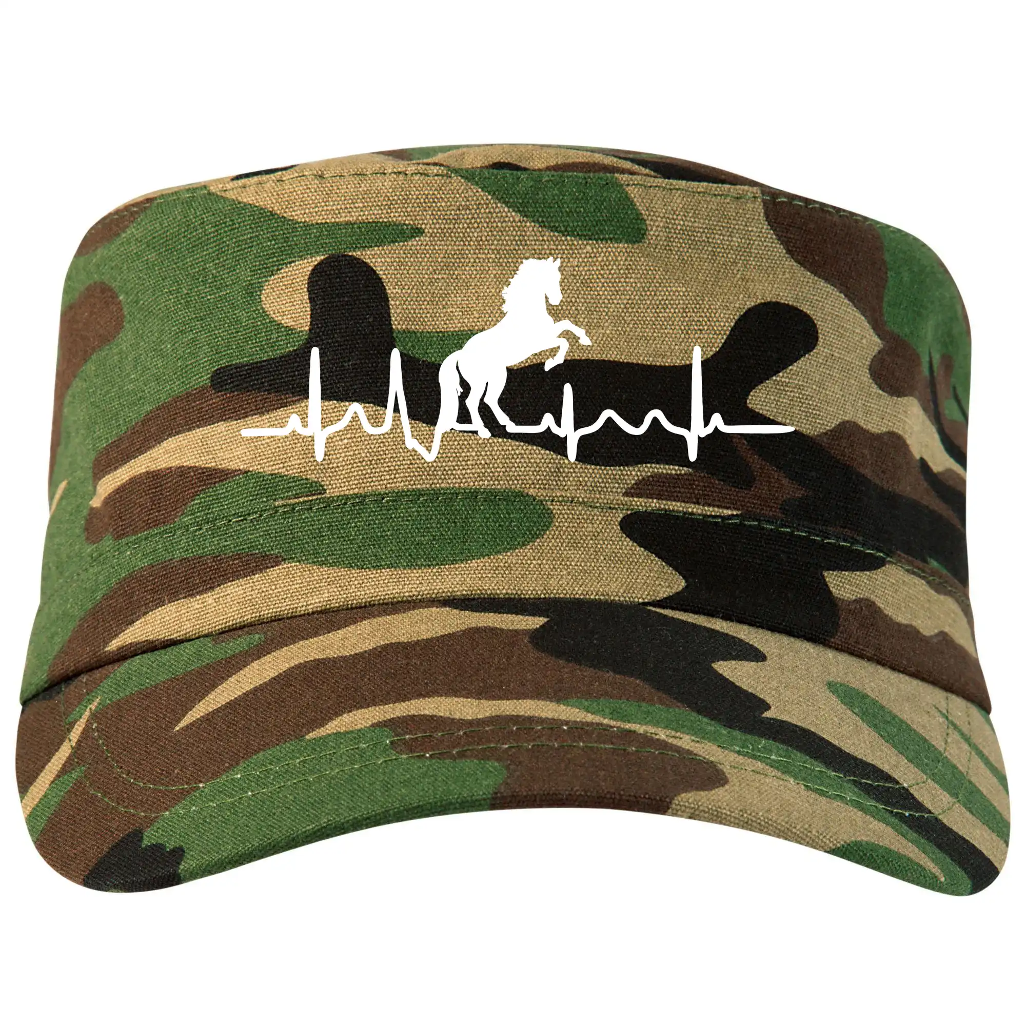 Tričká s koňmi - Ekg kôň ikona - Šiltovka CAMO