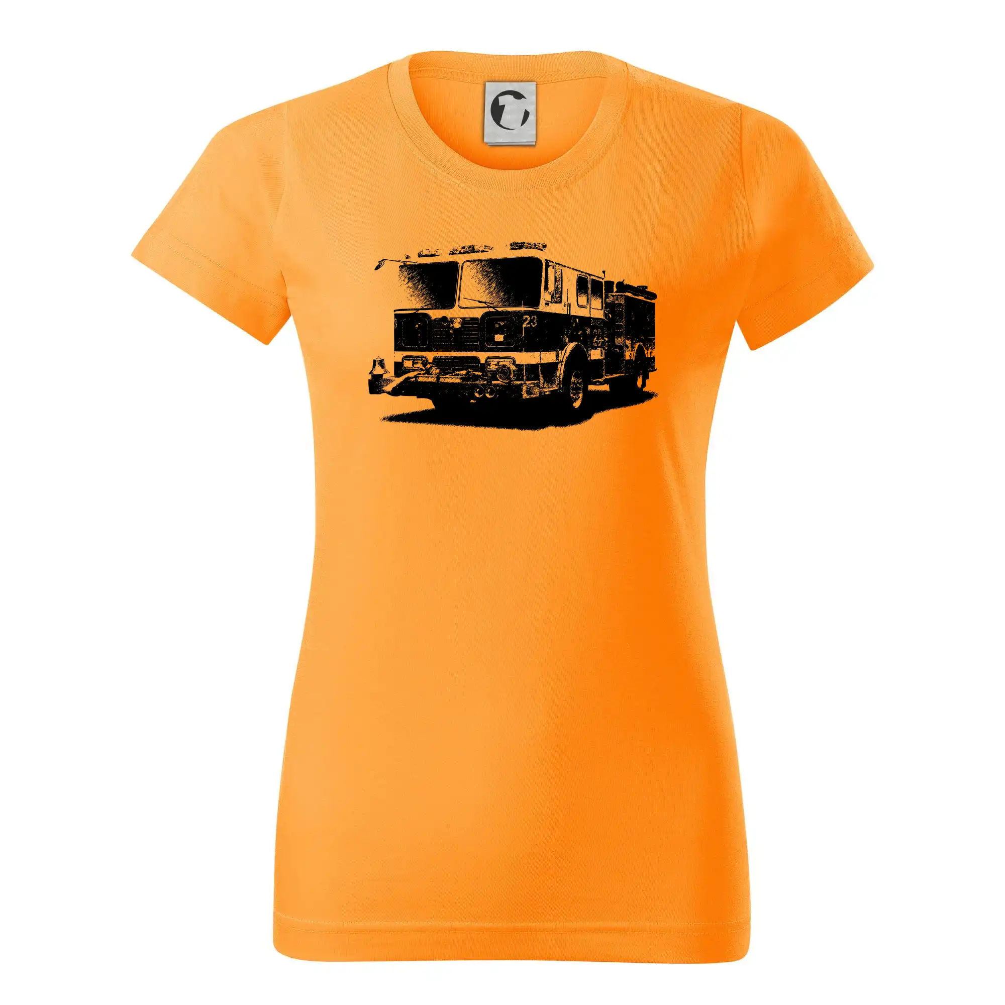 Originálne tričká pre hasičov - Hasičské auto americkej - Dámske tričko basic - ľahko voľnejšie a dlhšie
