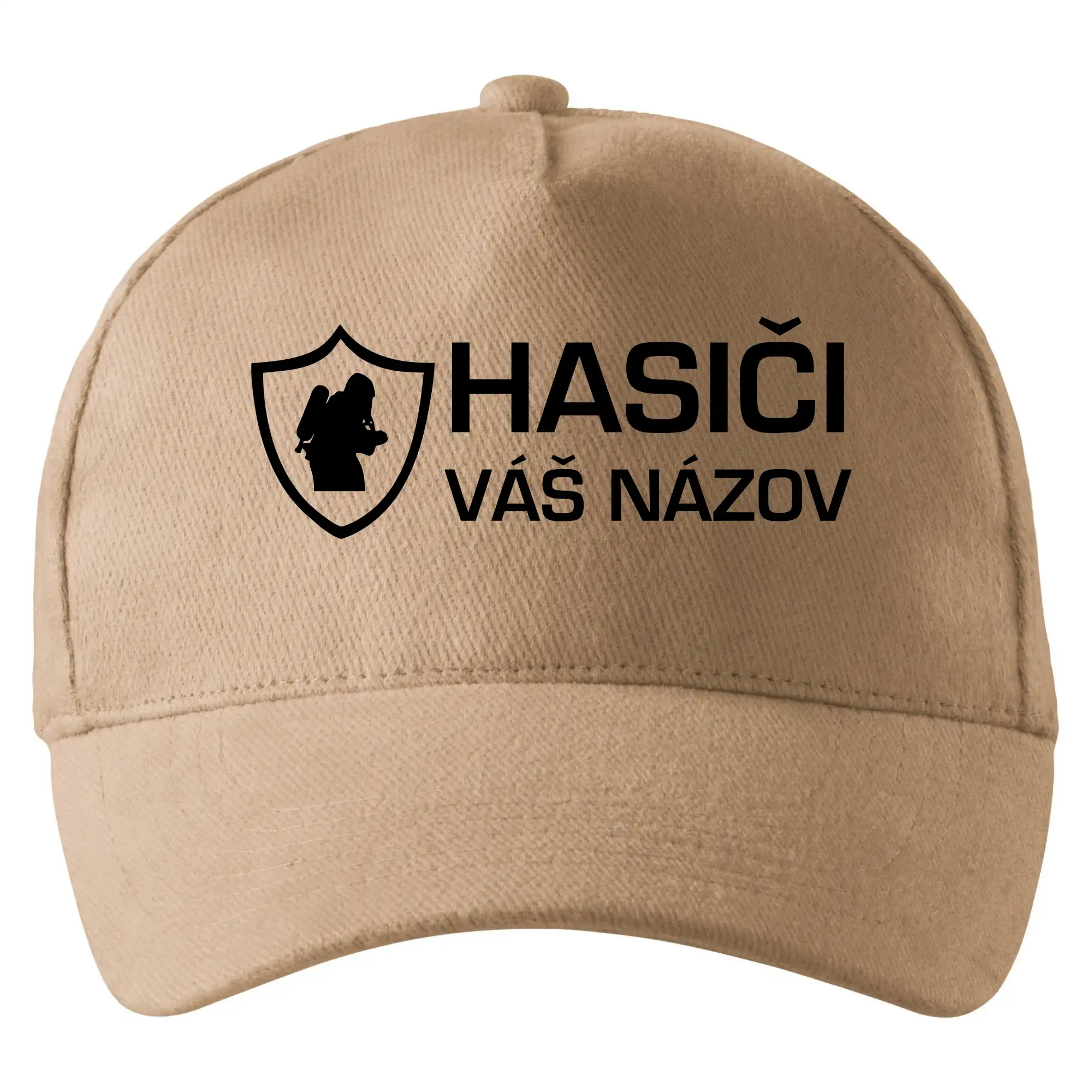 Originálne tričká pre hasičov - Hasiči emblem - vlastný nápis - Šiltovka so zahnutým šiltom a mosaznou sponou