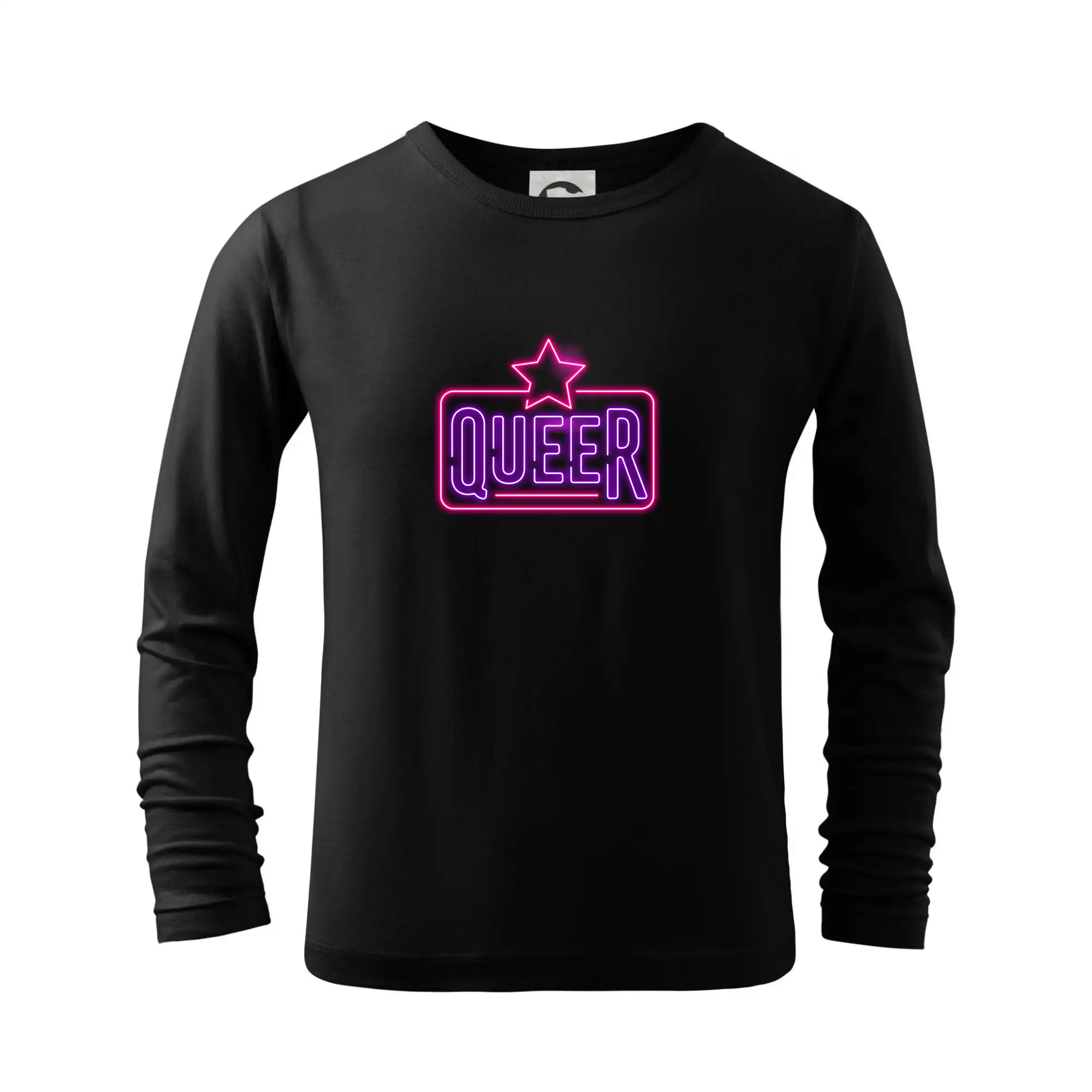 Tričká pre LGBT a Queer komunitu - Neon sign queer - Tričko detské Long Sleeve