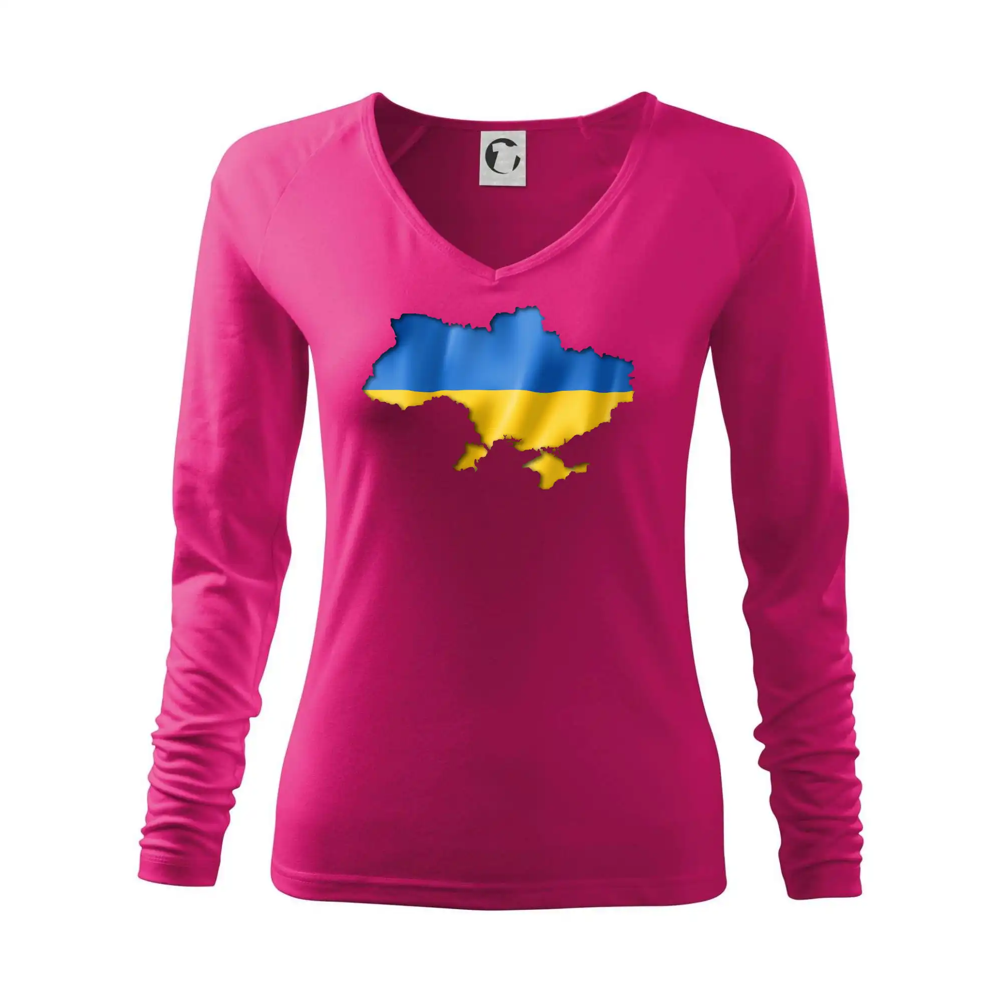 Tričká s vlajkou ukrajiny - Ukrajina vlajka mapa - Tričko dámske Elegance