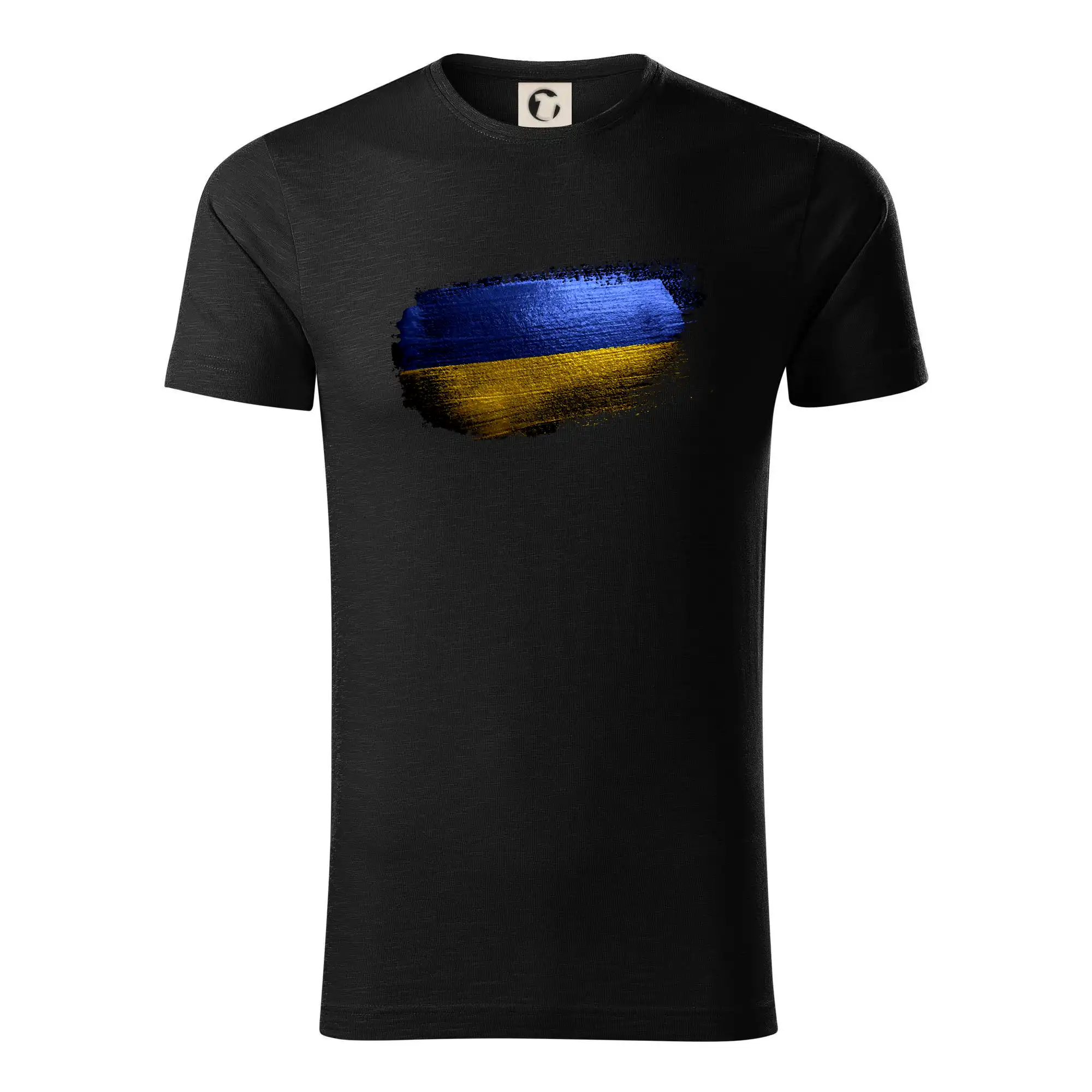 Tričká s vlajkou ukrajiny - Ukrajina vlajka kreslená štetcom - Tričko z organickej bavlny