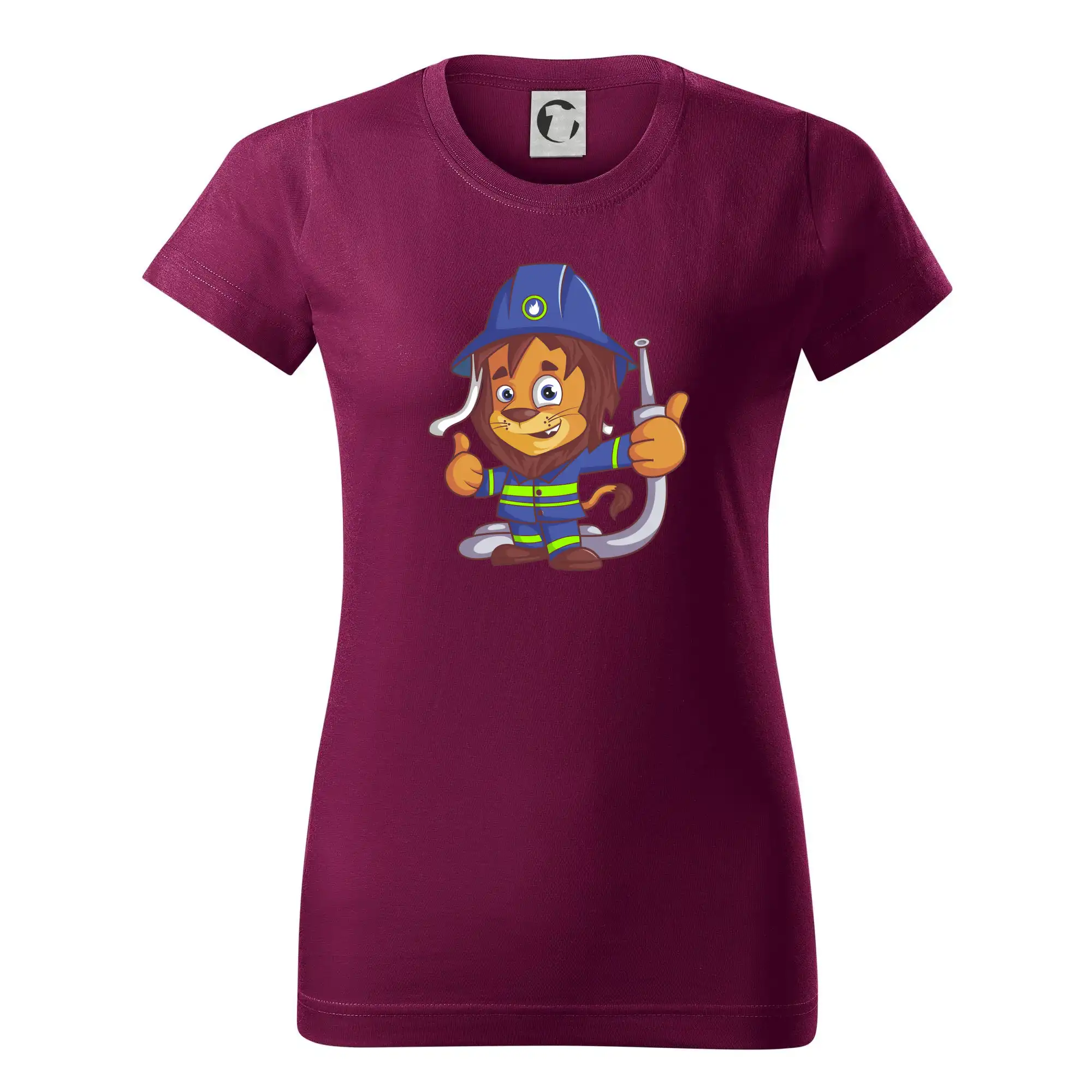 Originálne tričká pre hasičov - Hasič levíček - Dámske tričko basic - ľahko voľnejšie a dlhšie