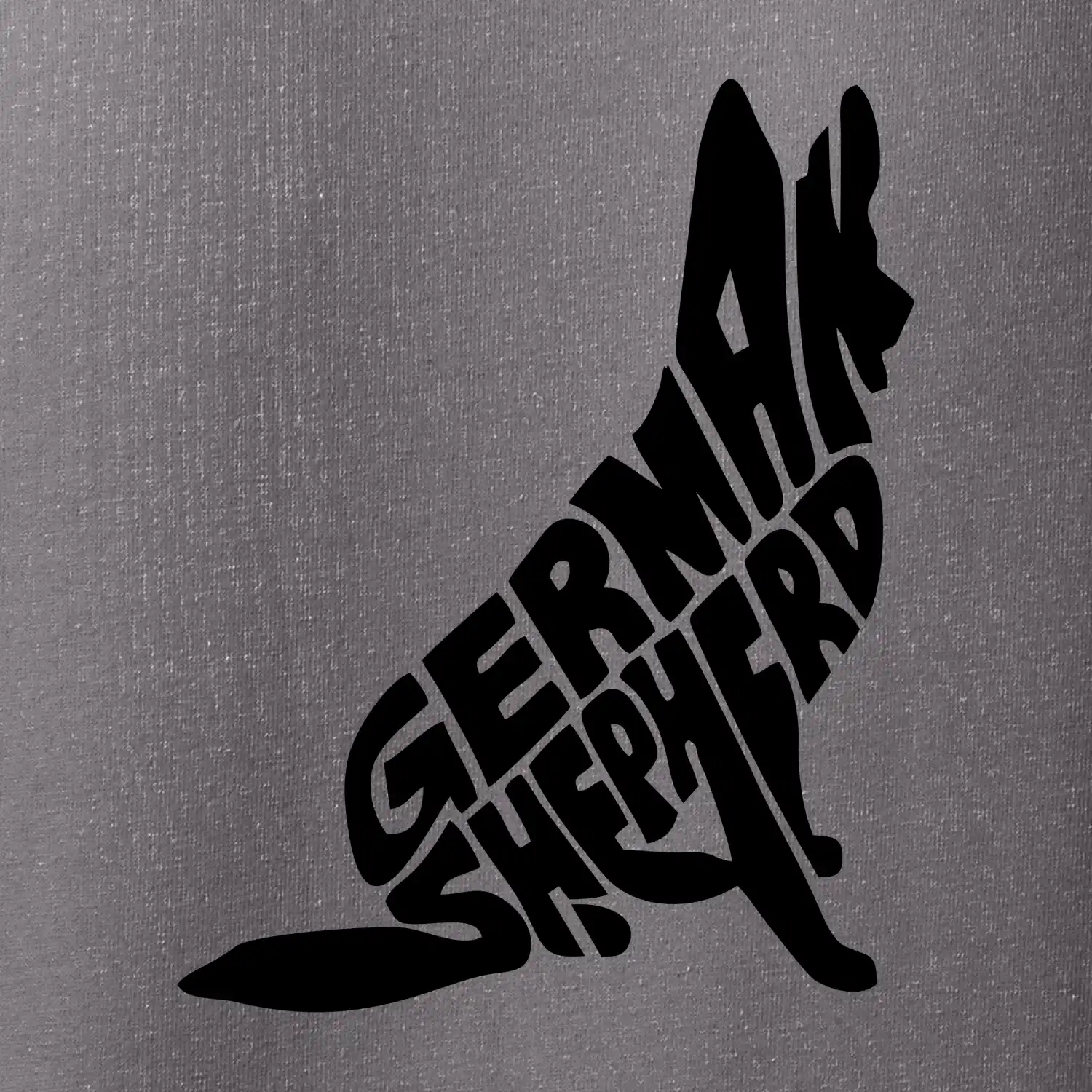 Německý ovčák sedící napis