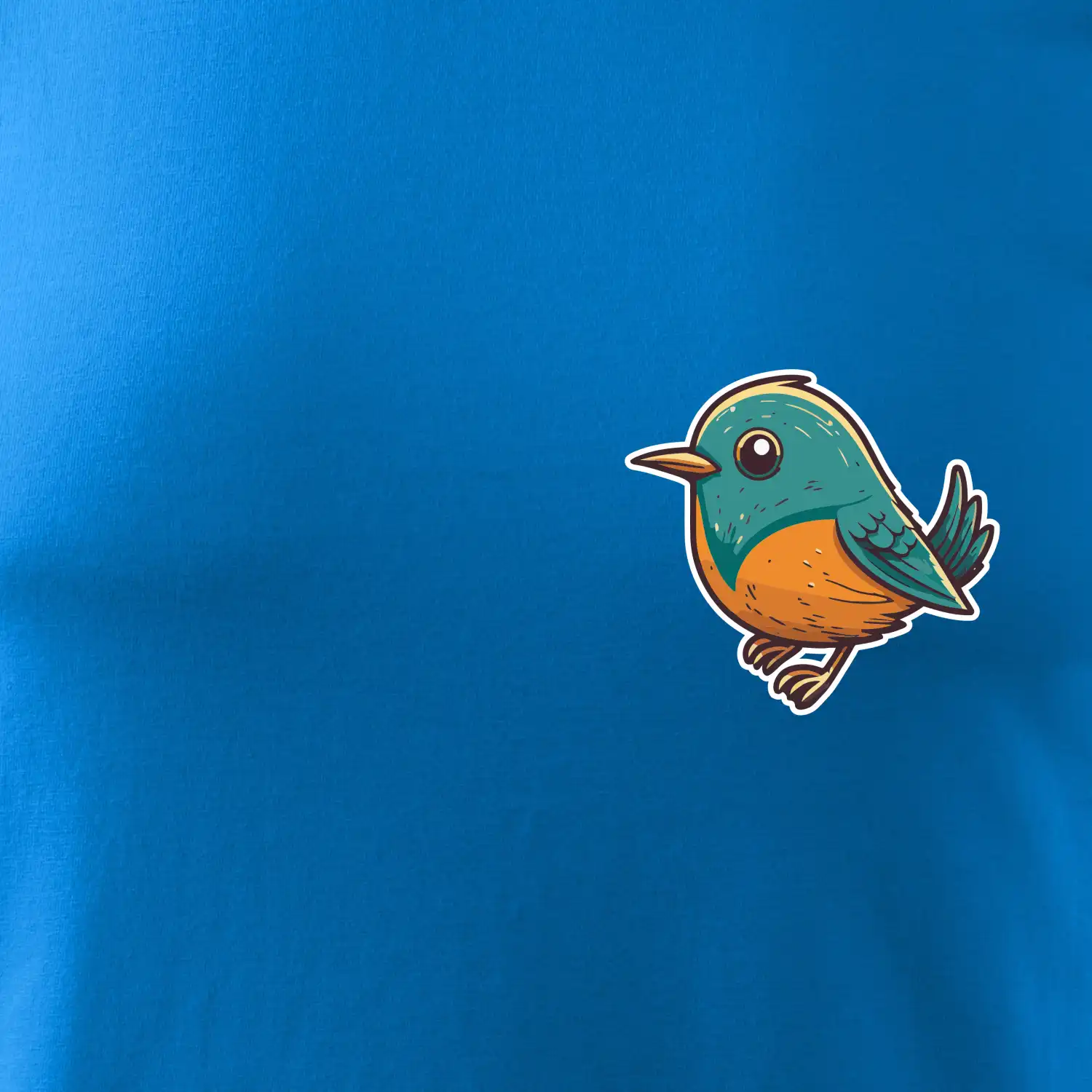 Ptáček kreslený na prsu