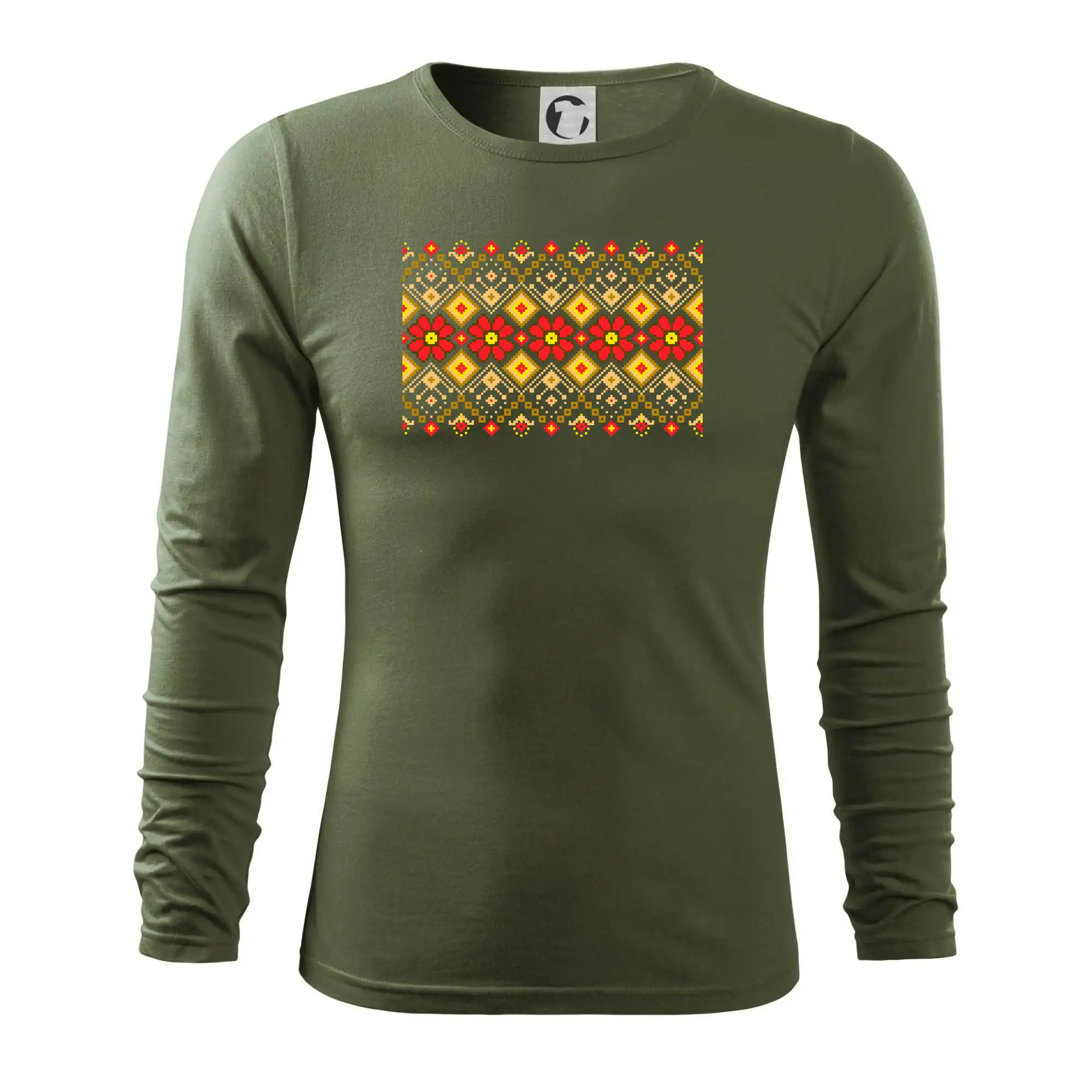 Ukrajinský vzor  - Červené květiny