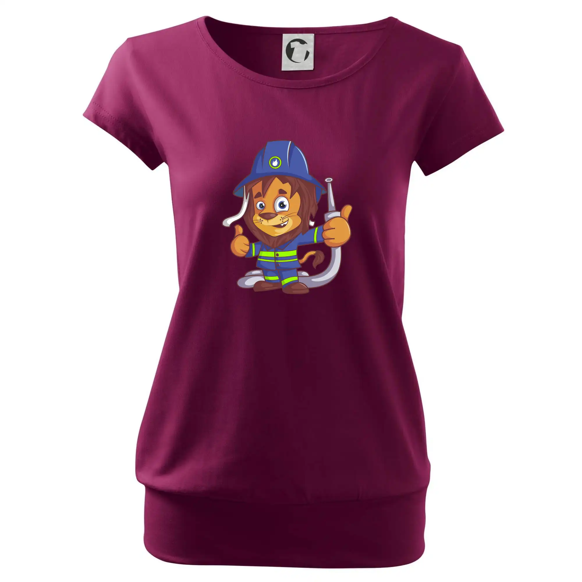 Originálne tričká pre hasičov - Hasič levíček - Voľné tričko city