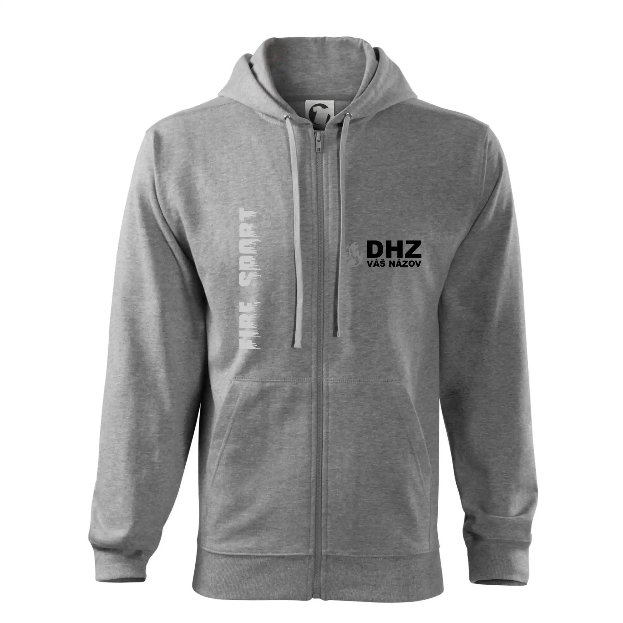Originálne tričká pre hasičov - DHZ REFLEXNÉ (oheň, firesport, názov zboru - vlastný nápis) - Mikina s kapucňou na zips trendy zipper