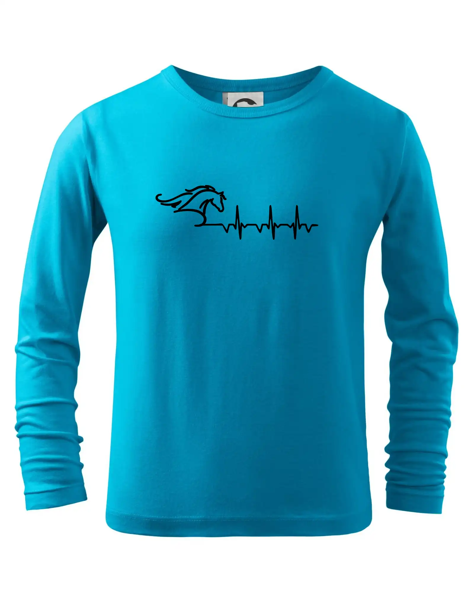 Tričká s koňmi - Hlava koňa EKG - Tričko detské Long Sleeve