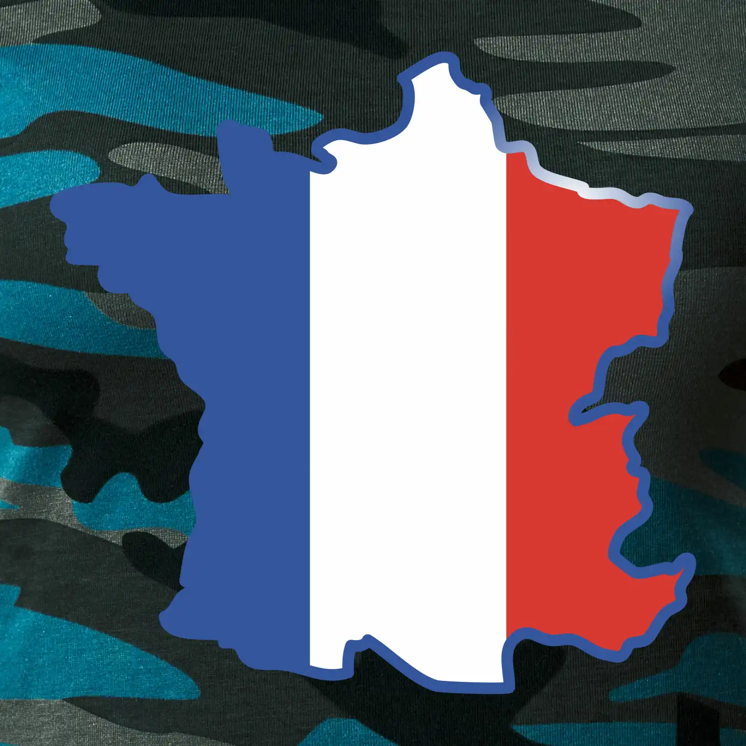 Francouzská vlajka mapa obrys