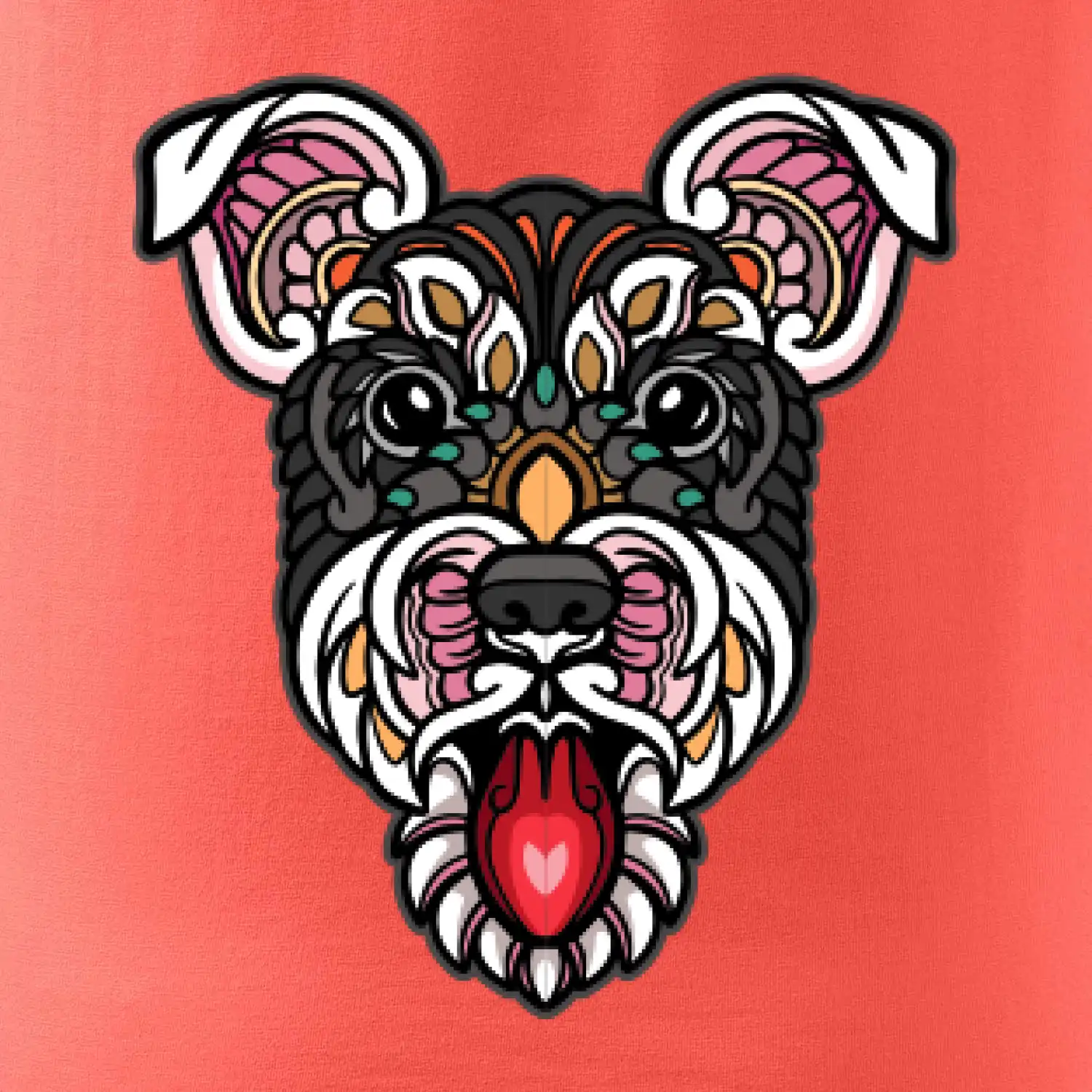 Knírač hlava barevná