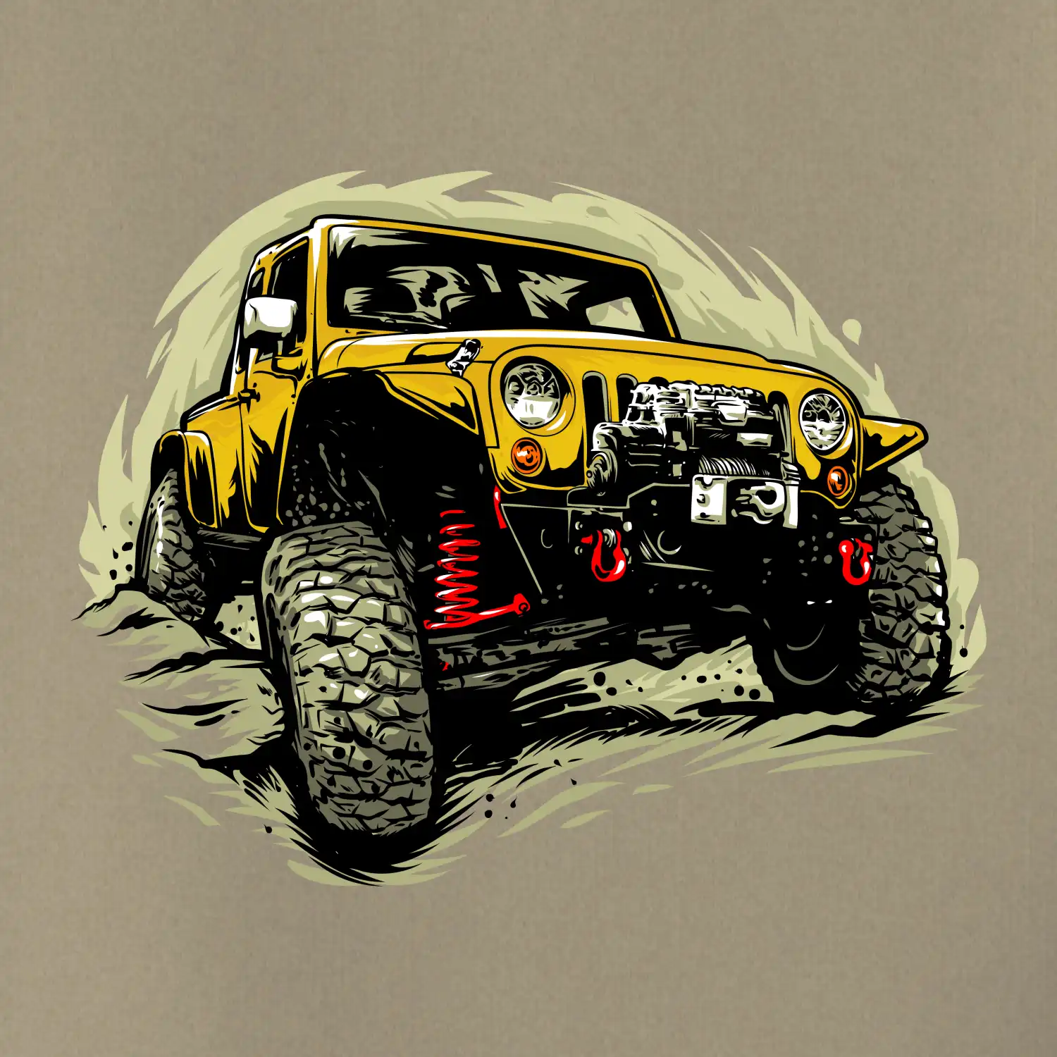 Žlutý offroad s navijákem