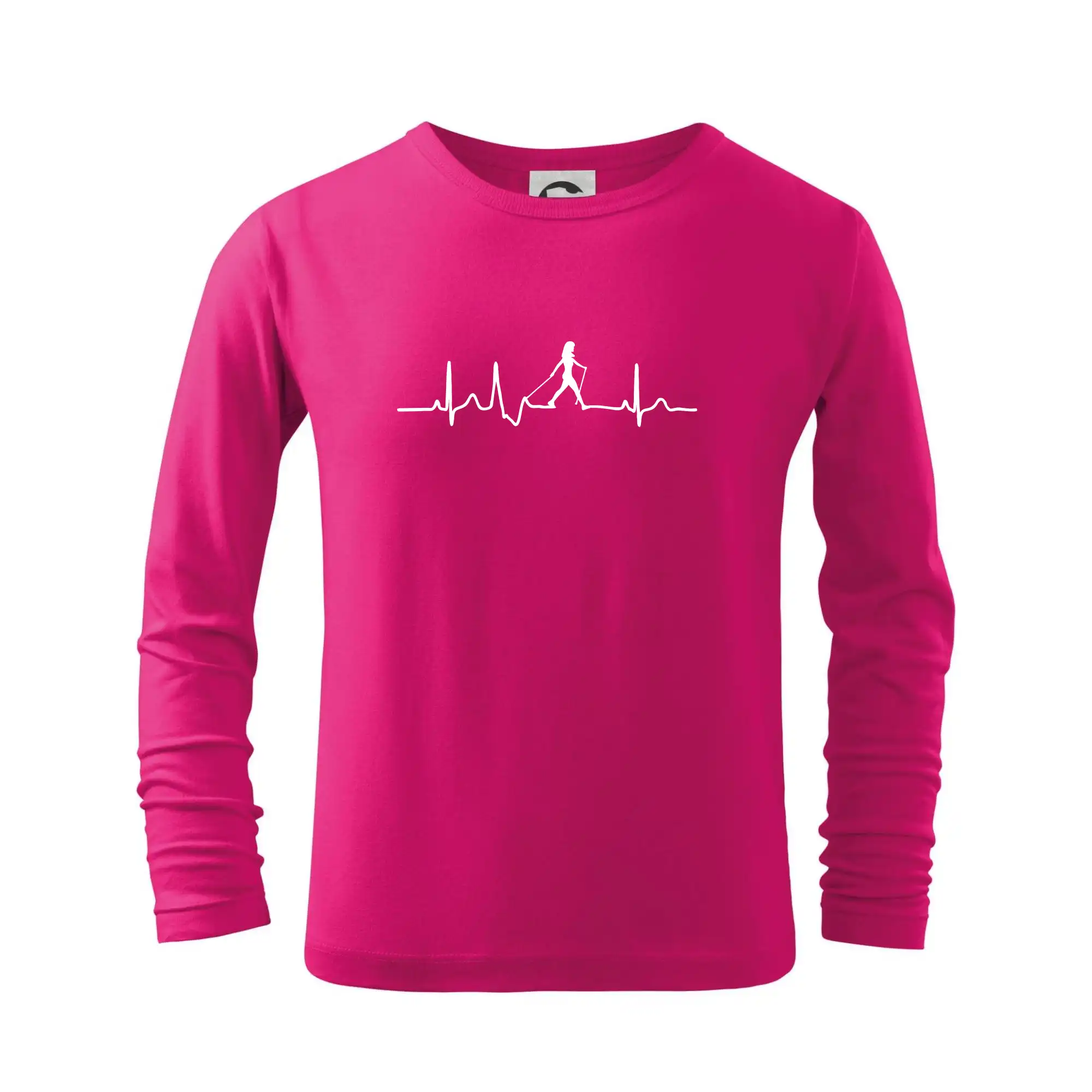 Trička pre cestovateľov - Nordic walking ekg - žena - Tričko detské Long Sleeve