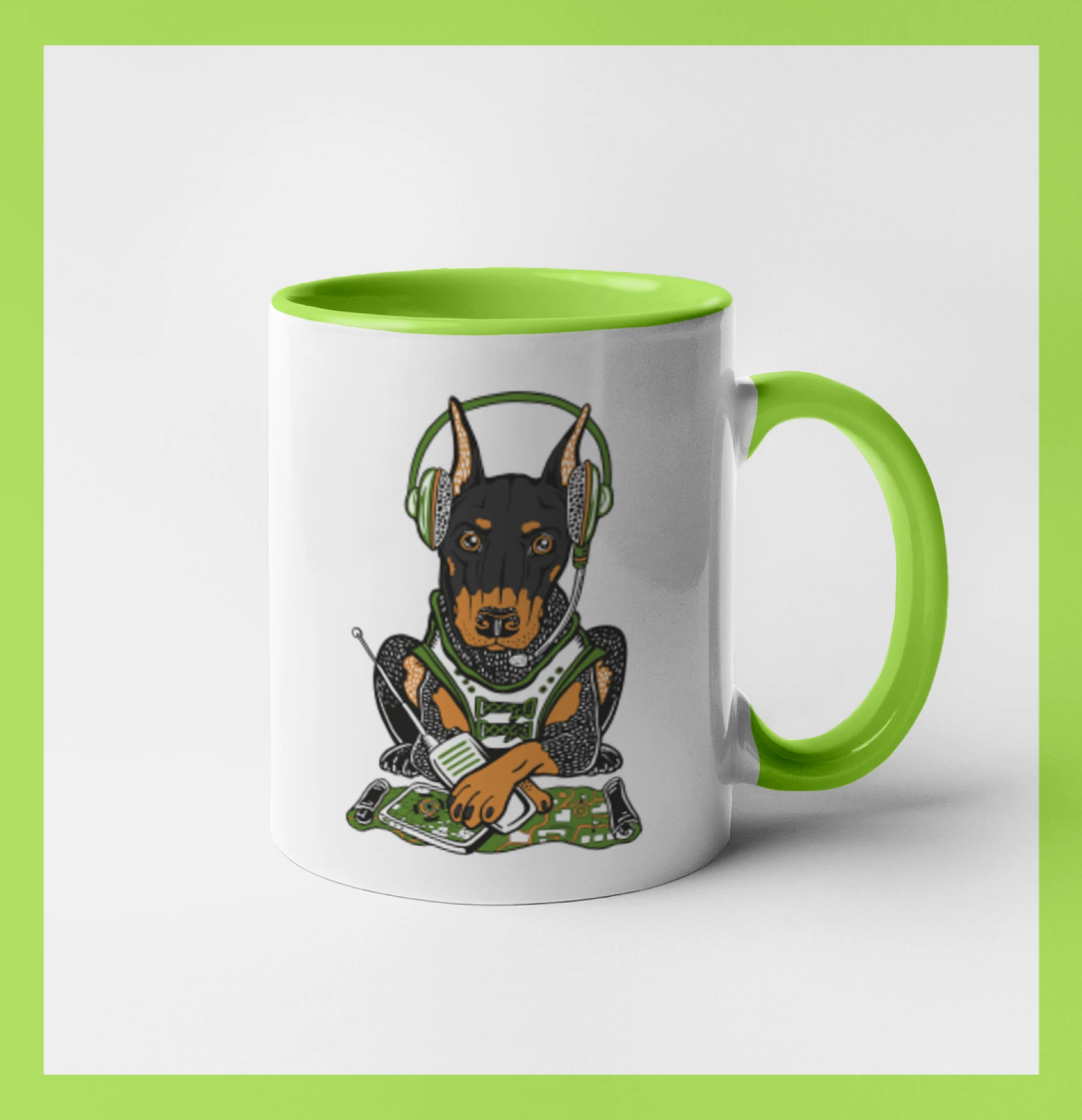 Ostatné psie plemená - Bojový doberman (Pecka design) - Hrnček 
