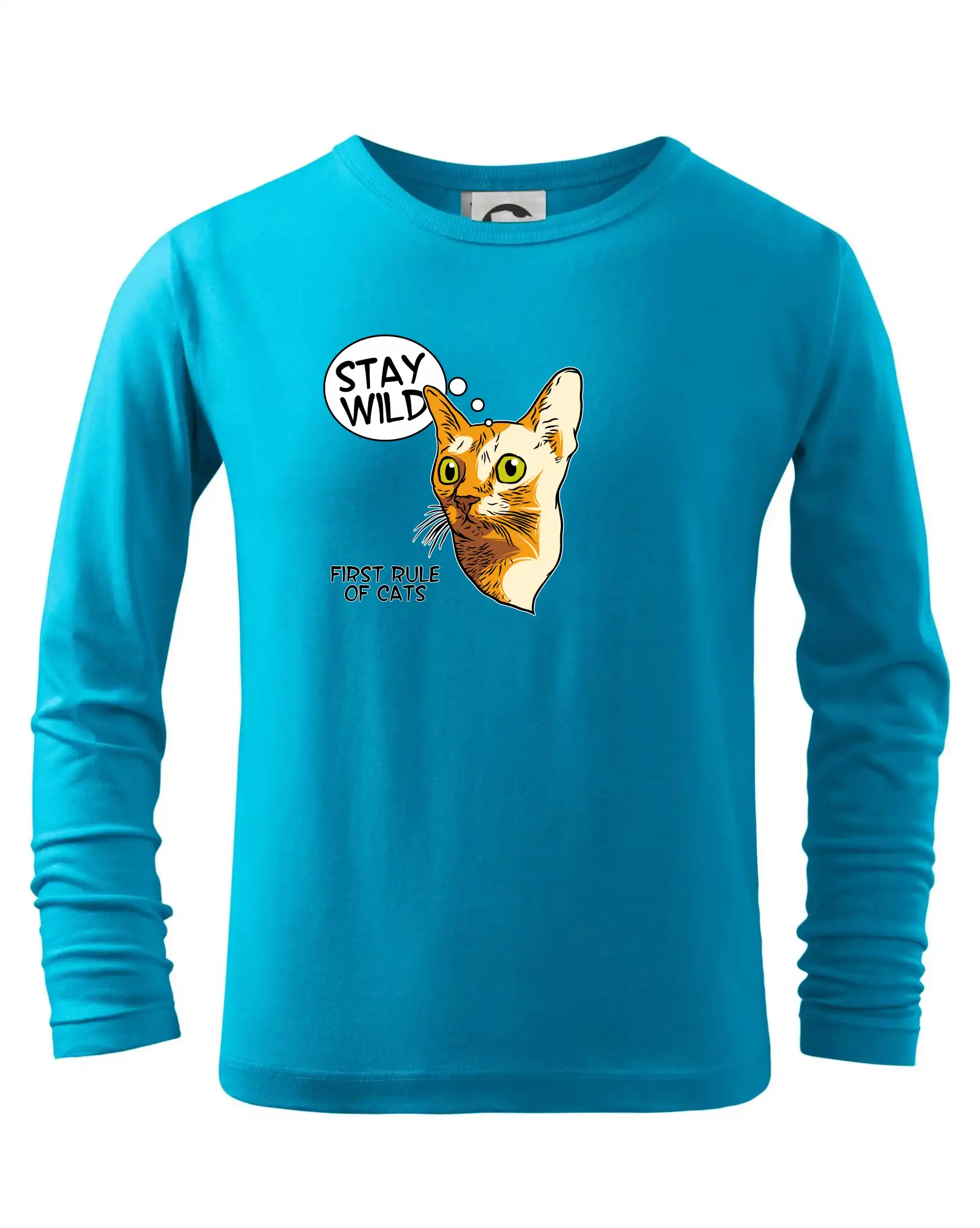 Vtipná tričká s mačkou - Mačka stay wild - Tričko detské Long Sleeve