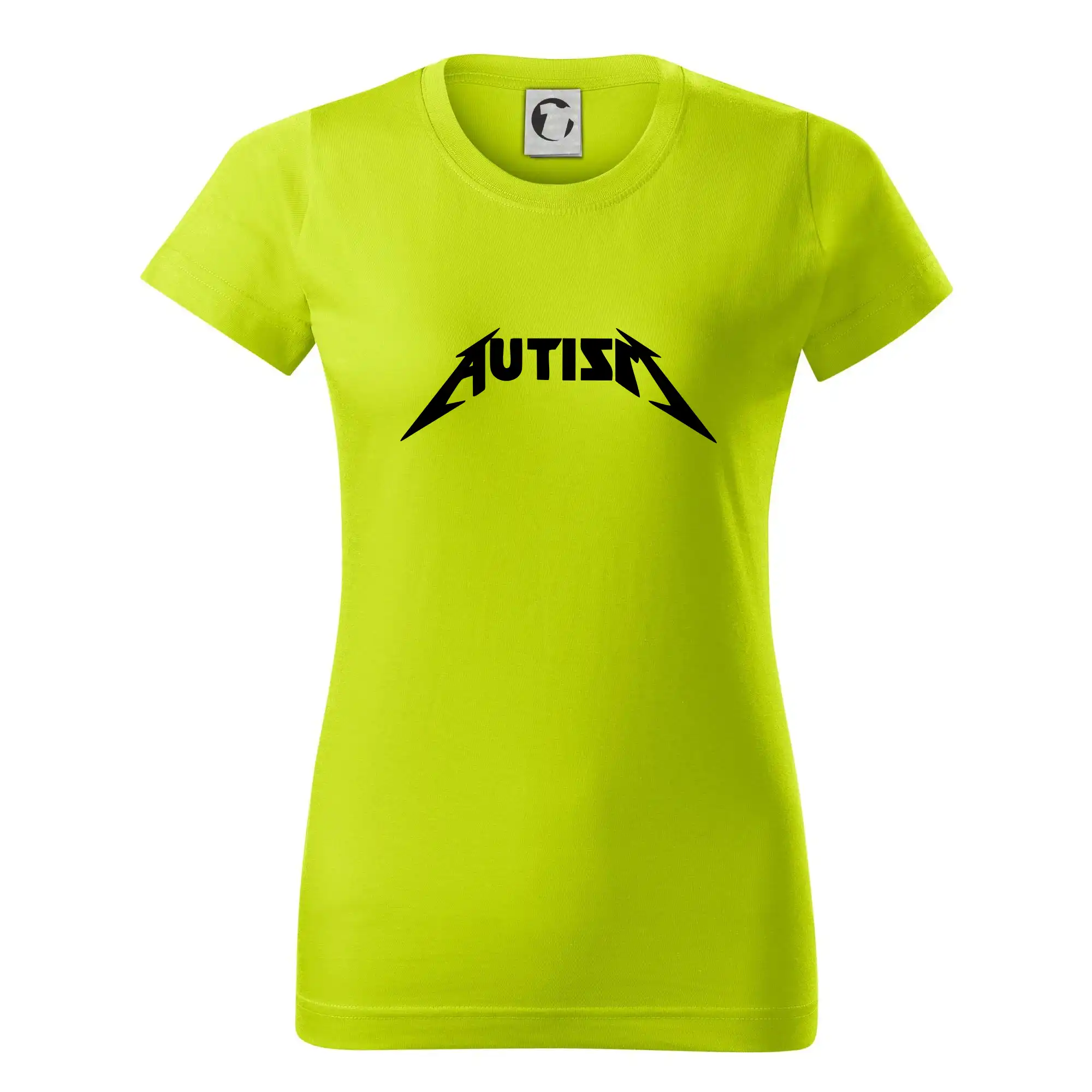 Tričká a mikiny pre autistov - Autism rock nápis - Dámske tričko basic - ľahko voľnejšie a dlhšie