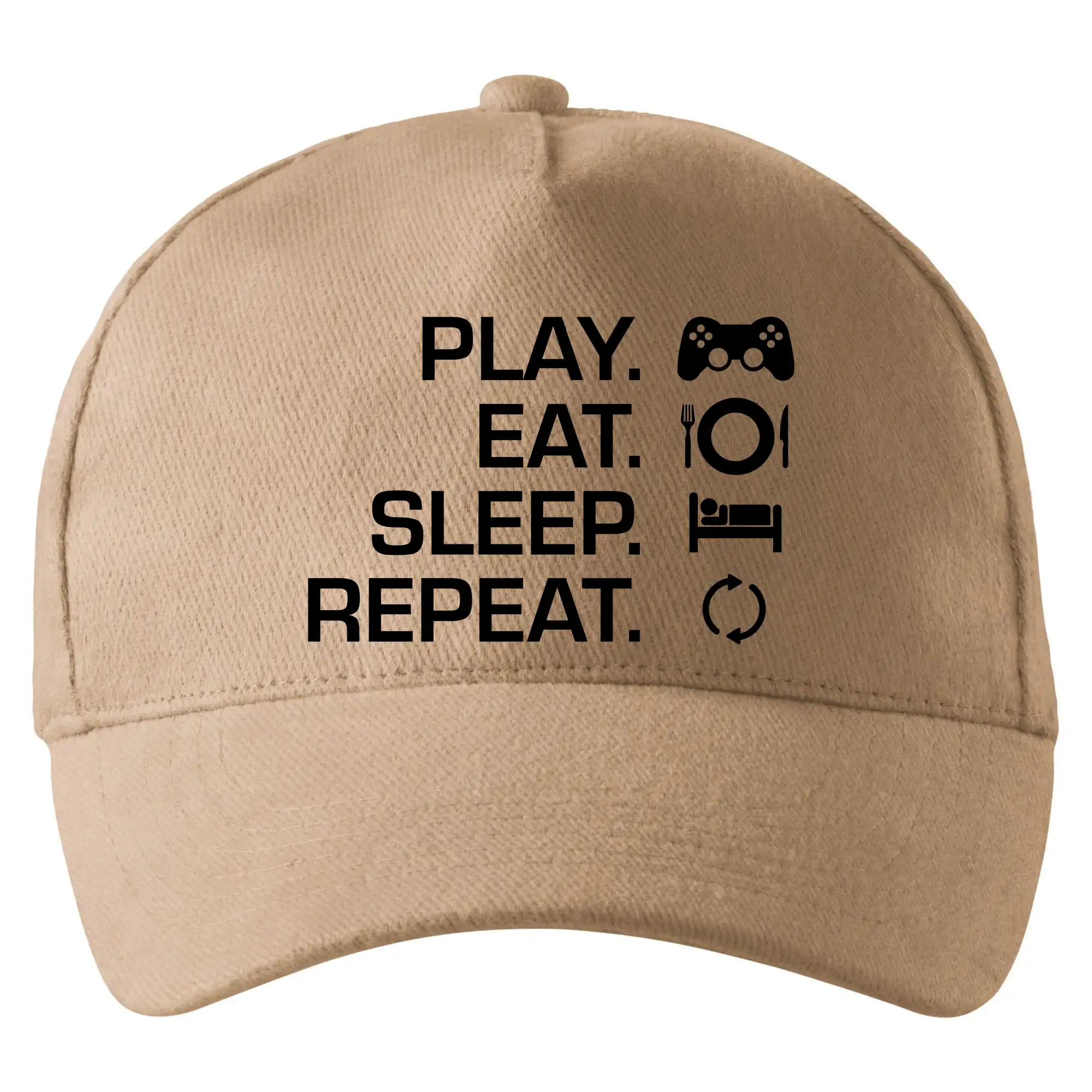 Eat sleep repeat - Play Eat Sleep Repeat game - Šiltovka so zahnutým šiltom a mosaznou sponou