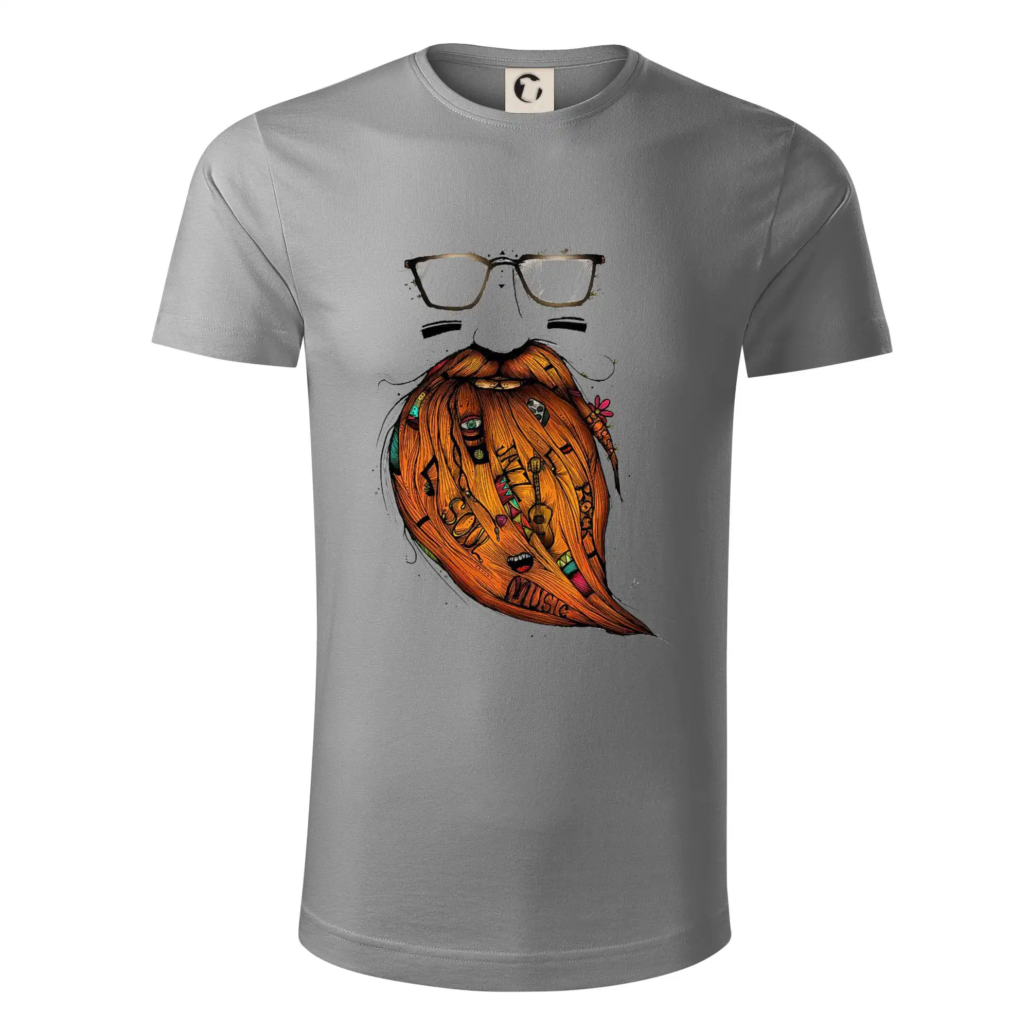 Tričká s fúzikmi - Mustache music - Tričko z organickej bavlny