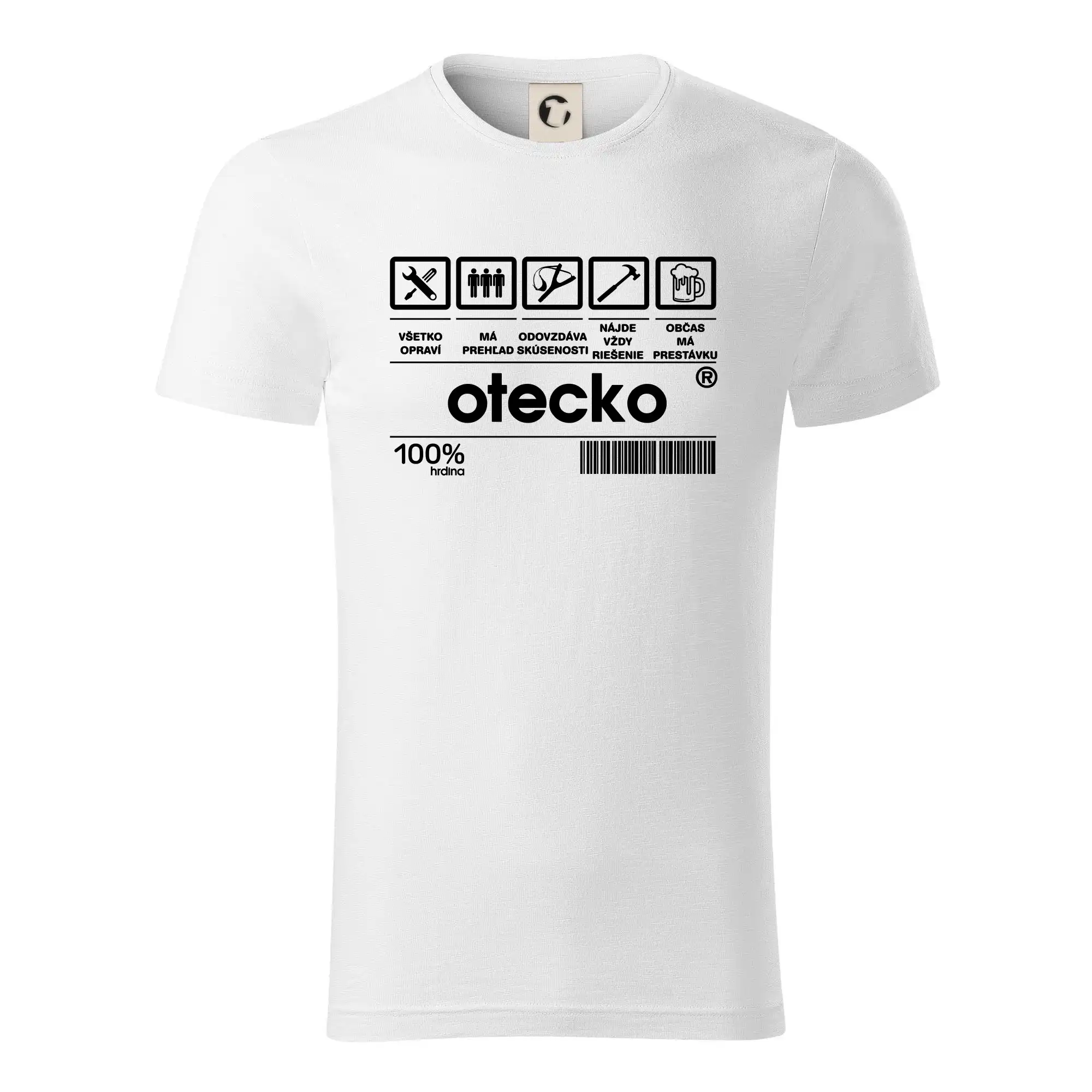 Najlepší darček pre otecka ku dňu otcov - Čiarový kód - Otecko - Tričko z organickej bavlny