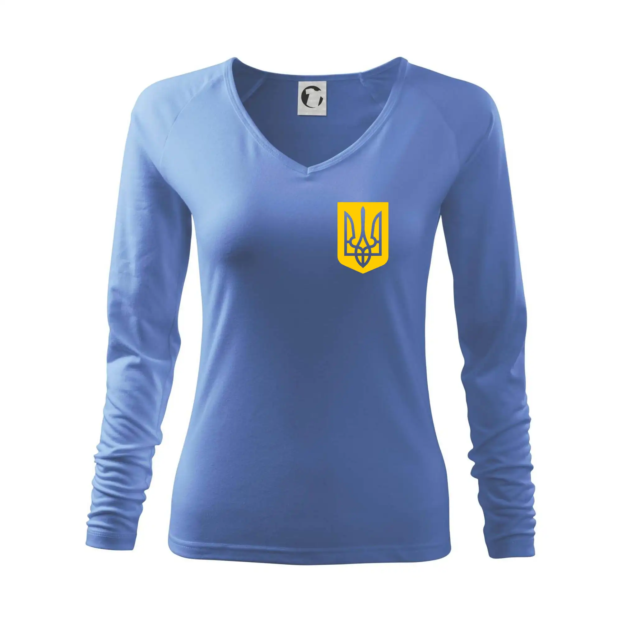 Tričká s vlajkou ukrajiny - Ukrajina - Žltý znak na prsníku - Tričko dámske Elegance