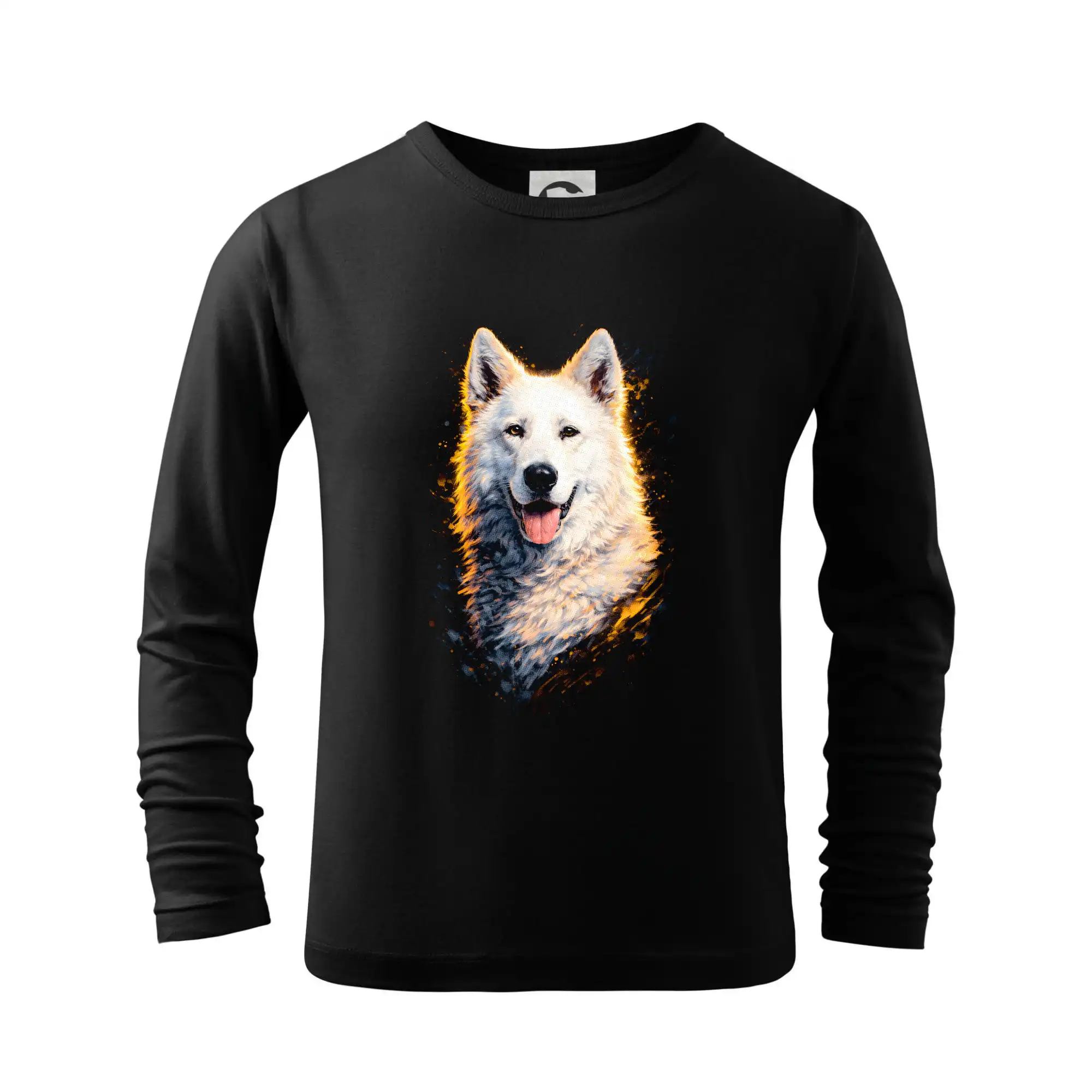 Ostatné psie plemená - Obrázok poltón Biely ovčiak - Tričko detské Long Sleeve