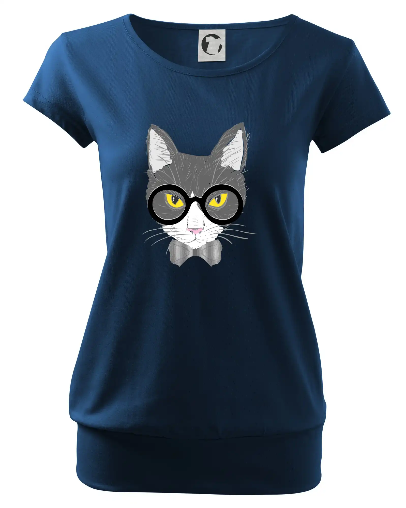 Vtipná tričká s mačkou - Hipster Mikeš - Voľné tričko city