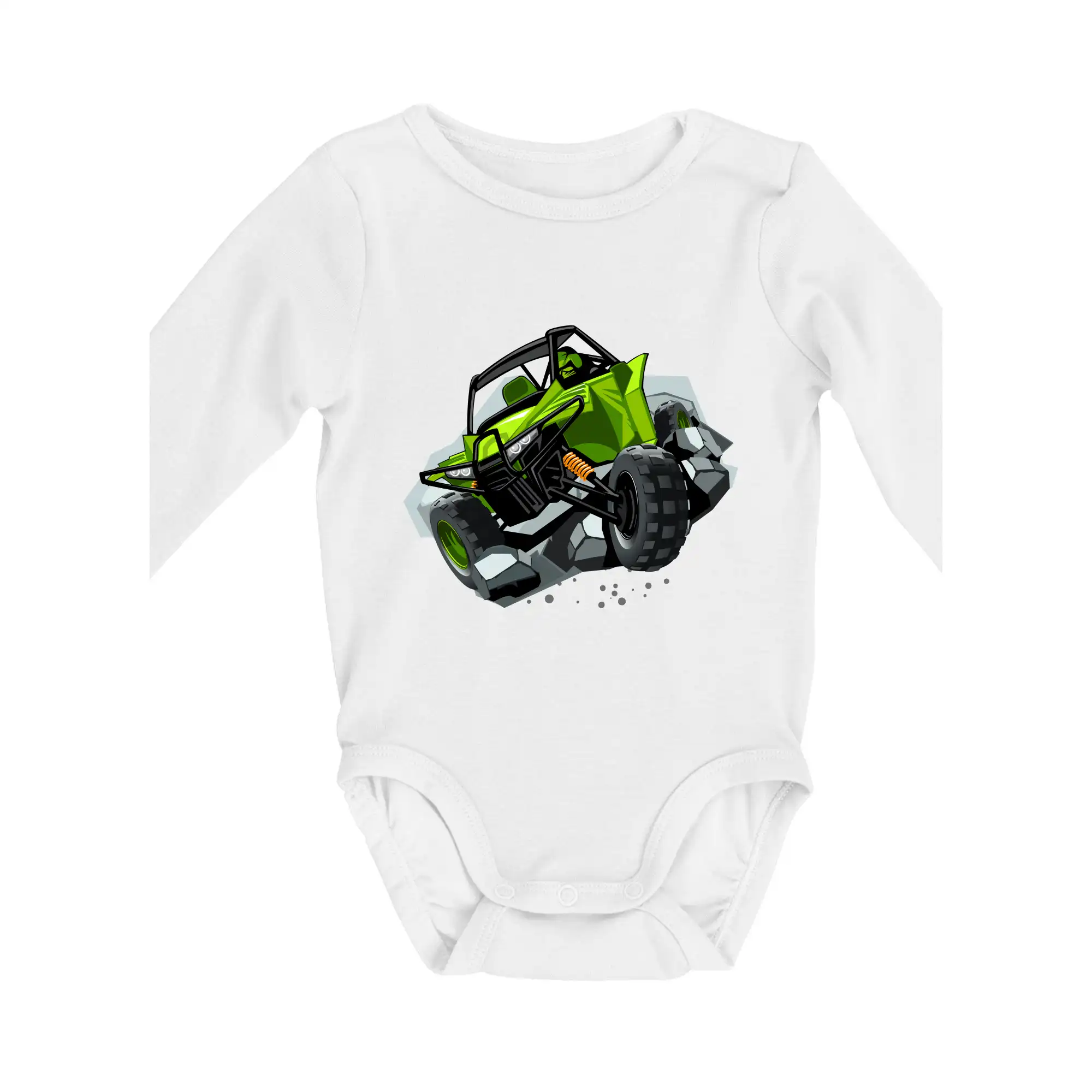 Tričko bugina - ATV bugina zelená - Body dojčenské s dlhým rukávom