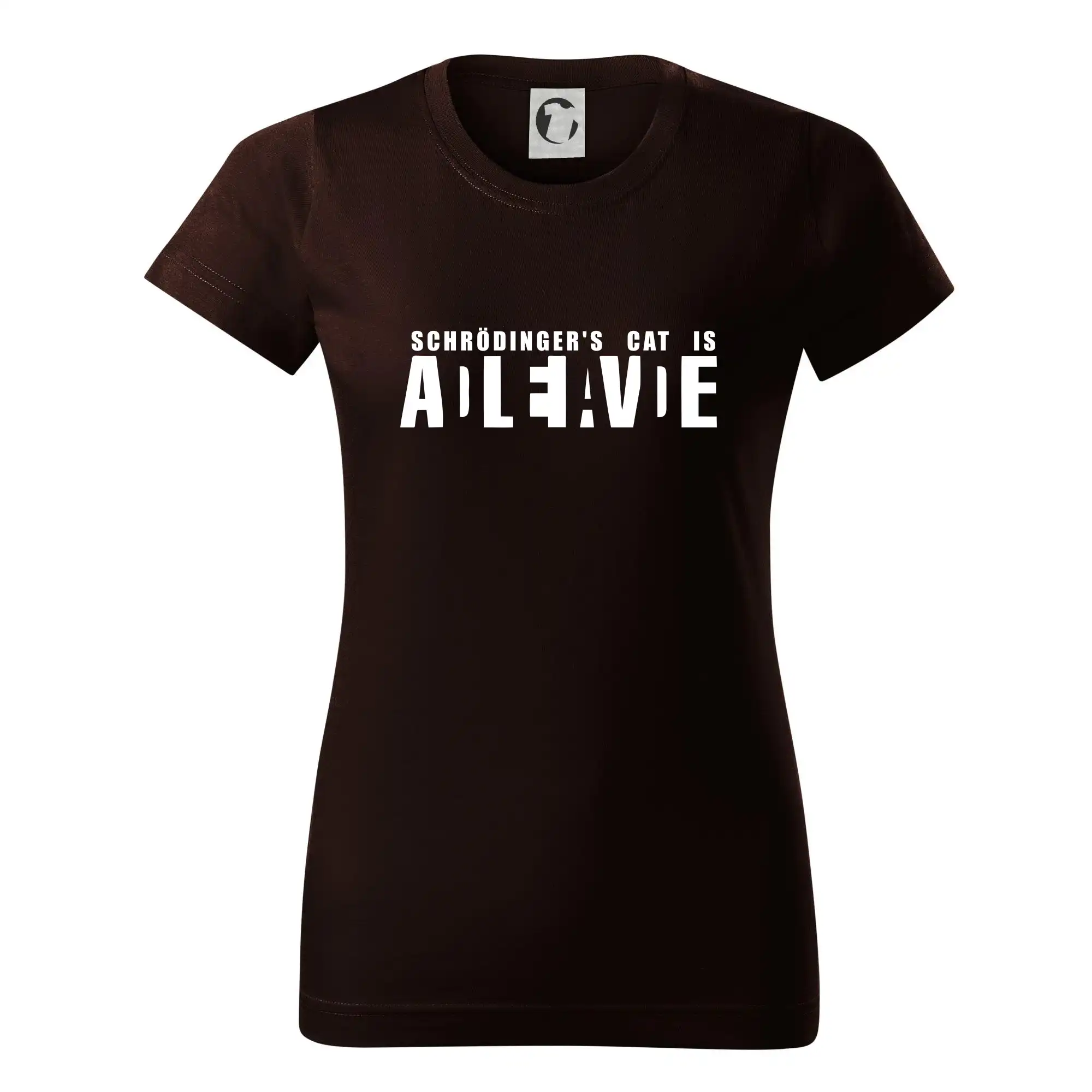 Grafické tričká - Schrödinger's Cat ADLEIAVDE - dead and alive - Dámske tričko basic - ľahko voľnejšie a dlhšie
